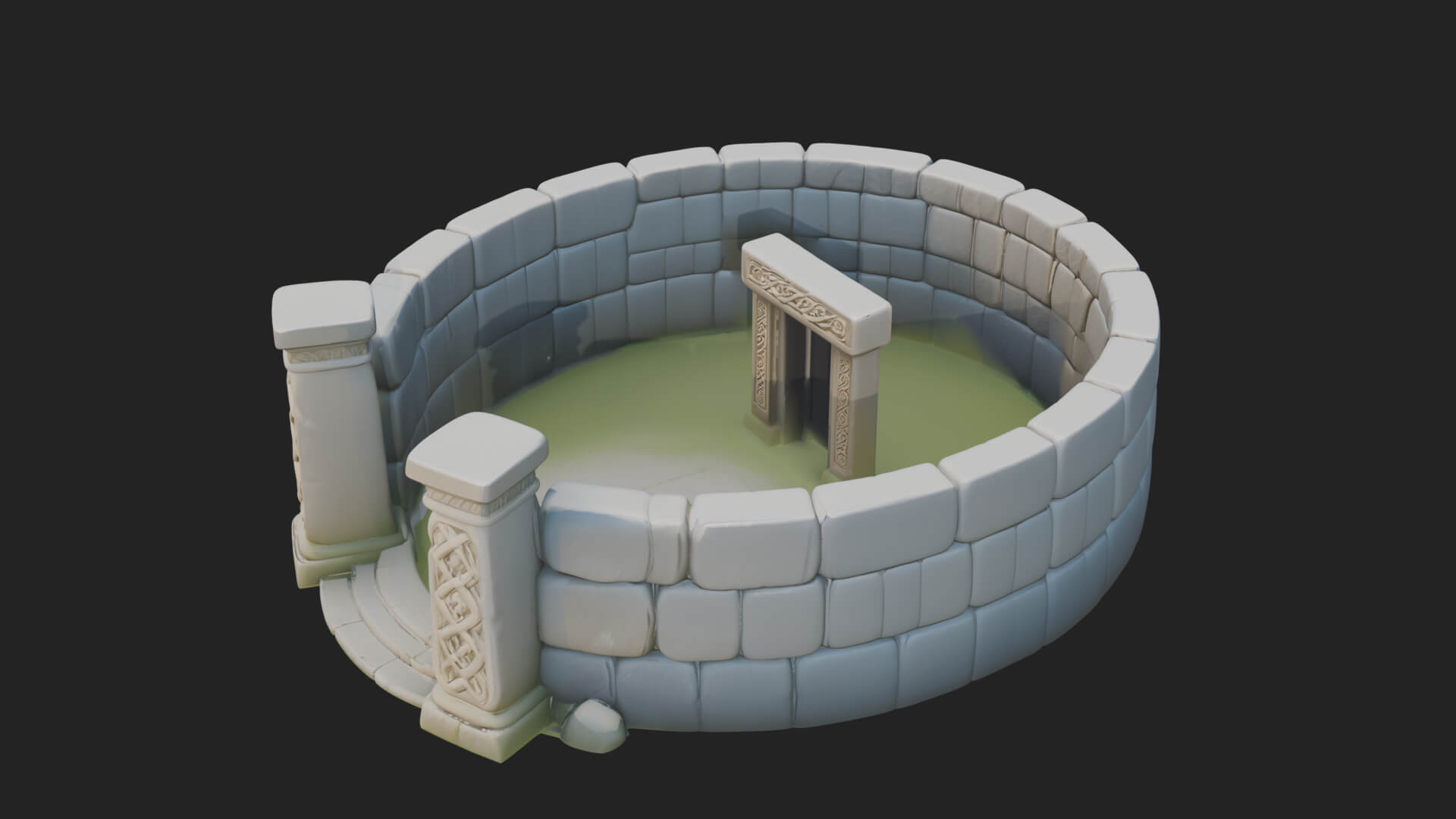 Stone Circle Ring Temple Design 1 3D Print Model 3D Model