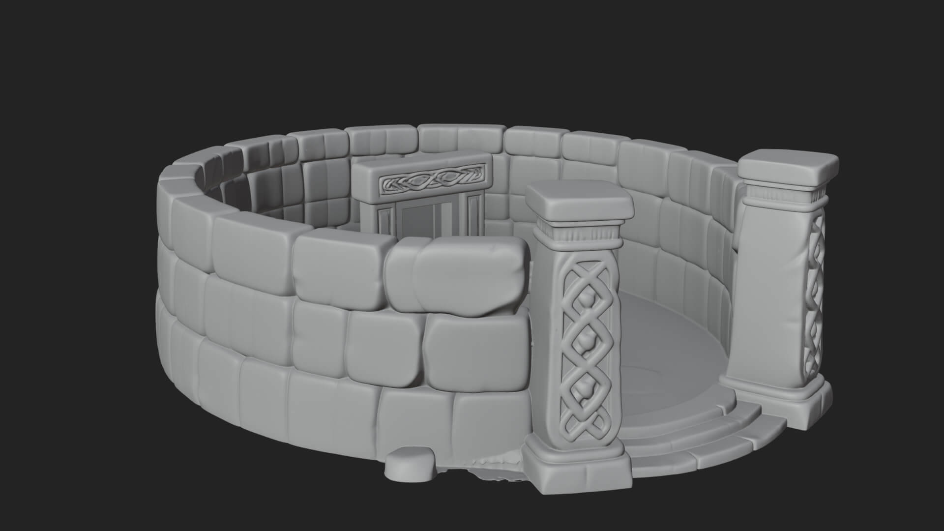 Stone Circle Ring Temple Design 1 3D Print Model 3D Model