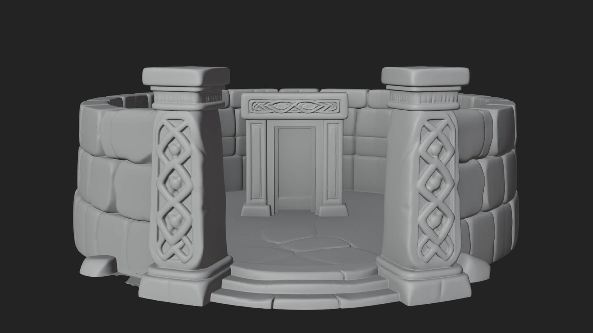 Stone Circle Ring Temple Design 1 3D Print Model 3D Model