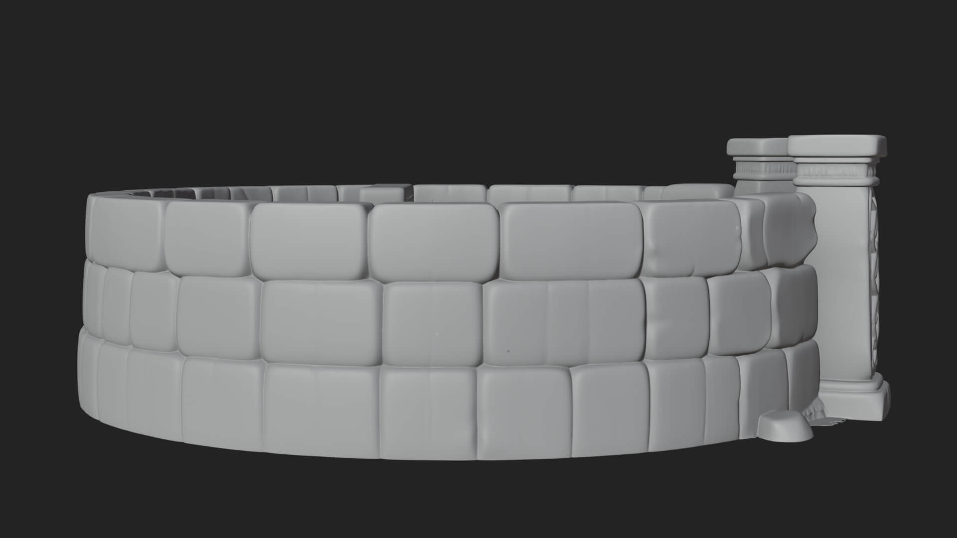Stone Circle Ring Temple Design 1 3D Print Model 3D Model