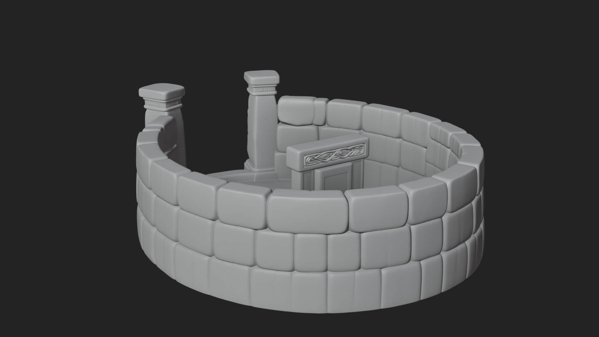 Stone Circle Ring Temple Design 1 3D Print Model 3D Model