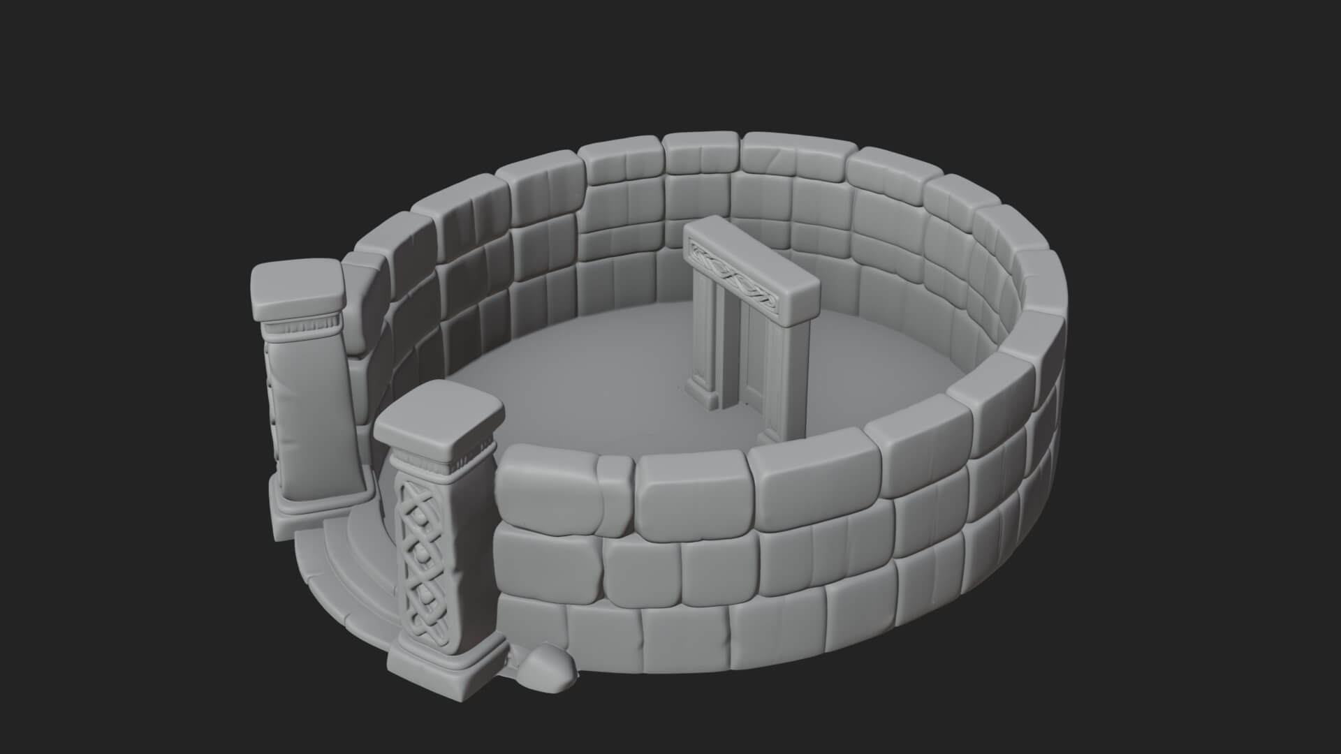 Stone Circle Ring Temple Design 1 3D Print Model 3D Model