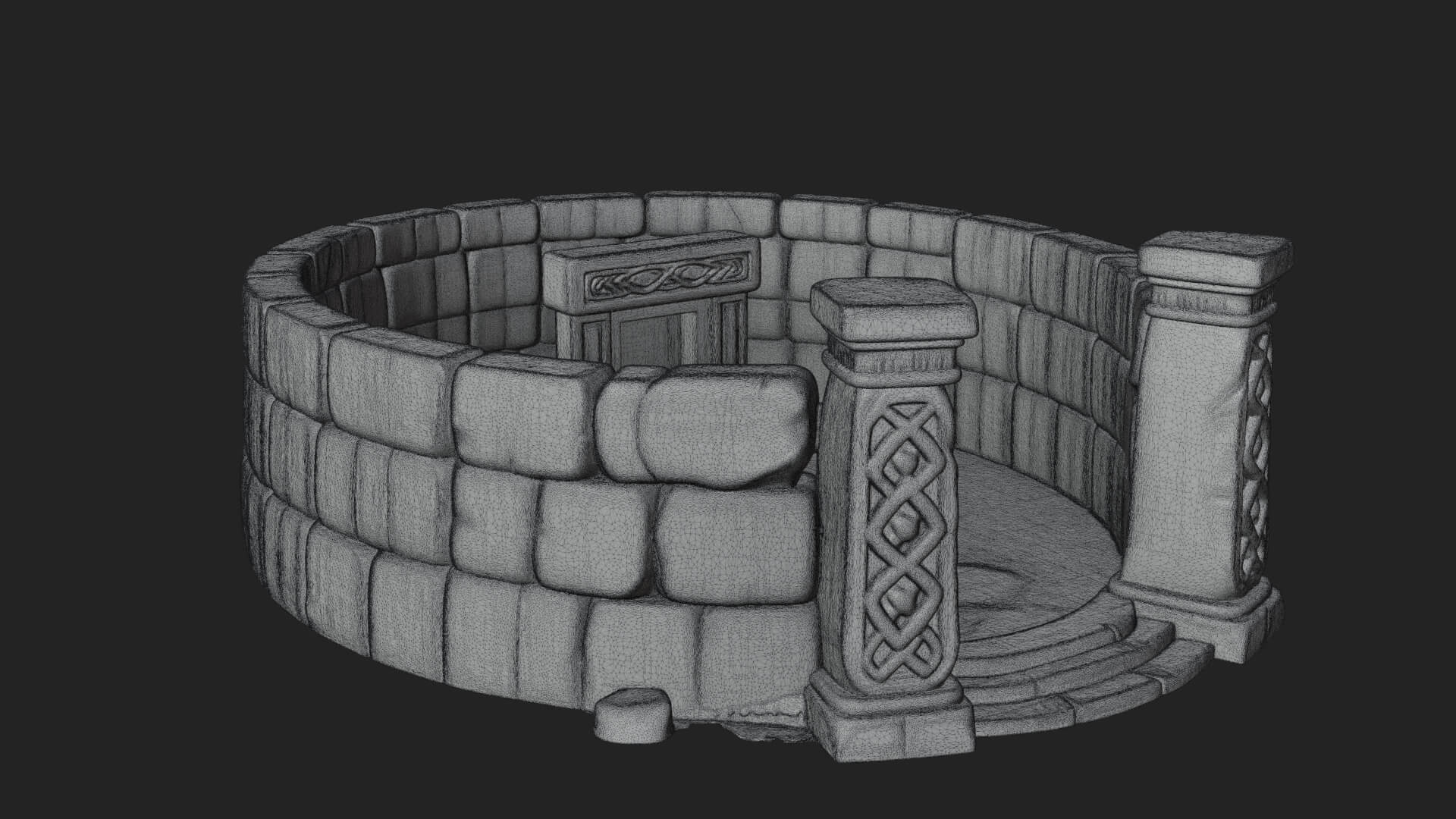 Stone Circle Ring Temple Design 1 3D Print Model 3D Model