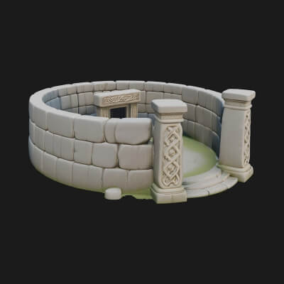 Stone Circle Ring Temple Design 1 3D Print Model