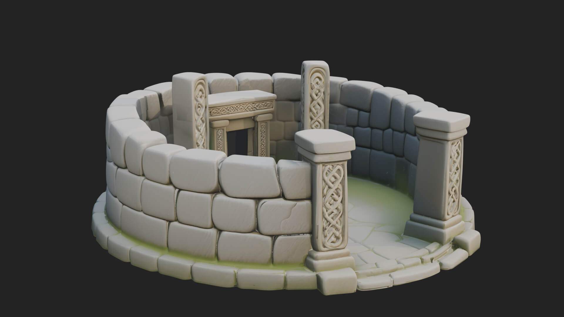 Stone Circle Ring Temple Design 2 3D Print Model 3D Model