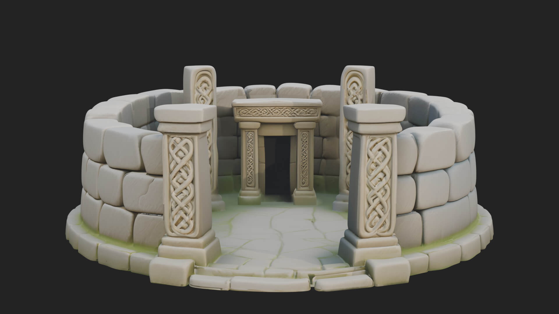 Stone Circle Ring Temple Design 2 3D Print Model 3D Model