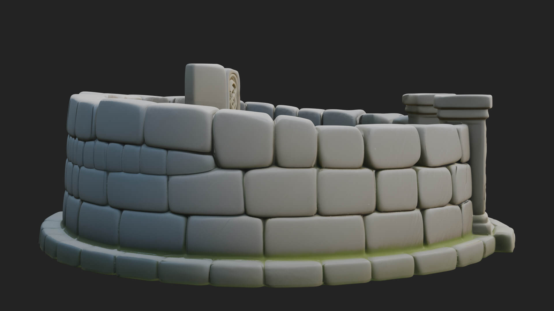 Stone Circle Ring Temple Design 2 3D Print Model 3D Model