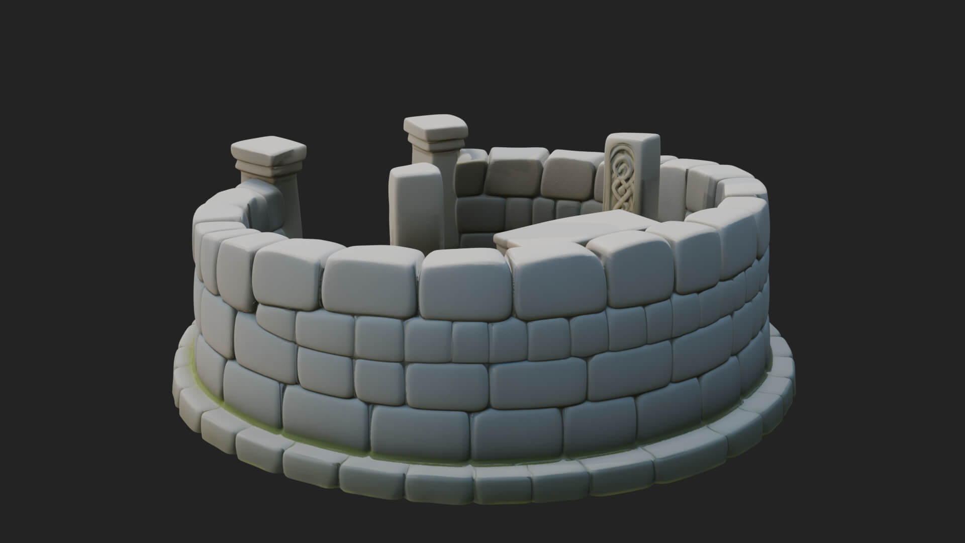 Stone Circle Ring Temple Design 2 3D Print Model 3D Model