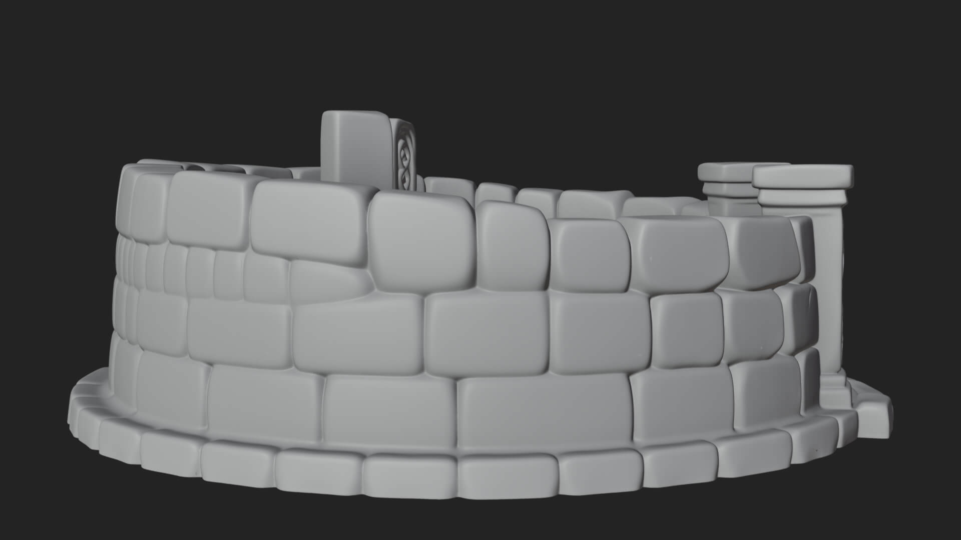 Stone Circle Ring Temple Design 2 3D Print Model 3D Model