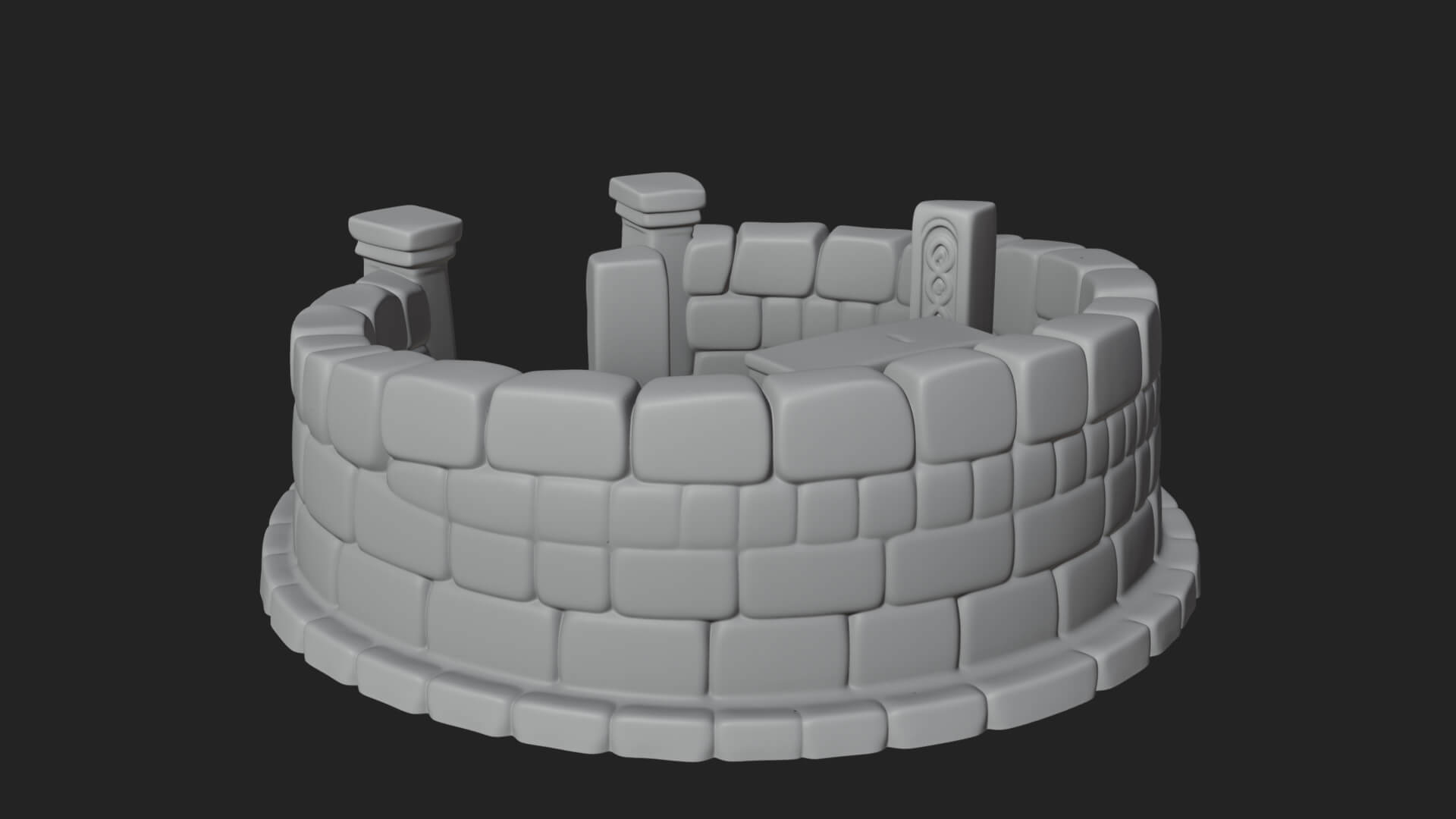 Stone Circle Ring Temple Design 2 3D Print Model 3D Model