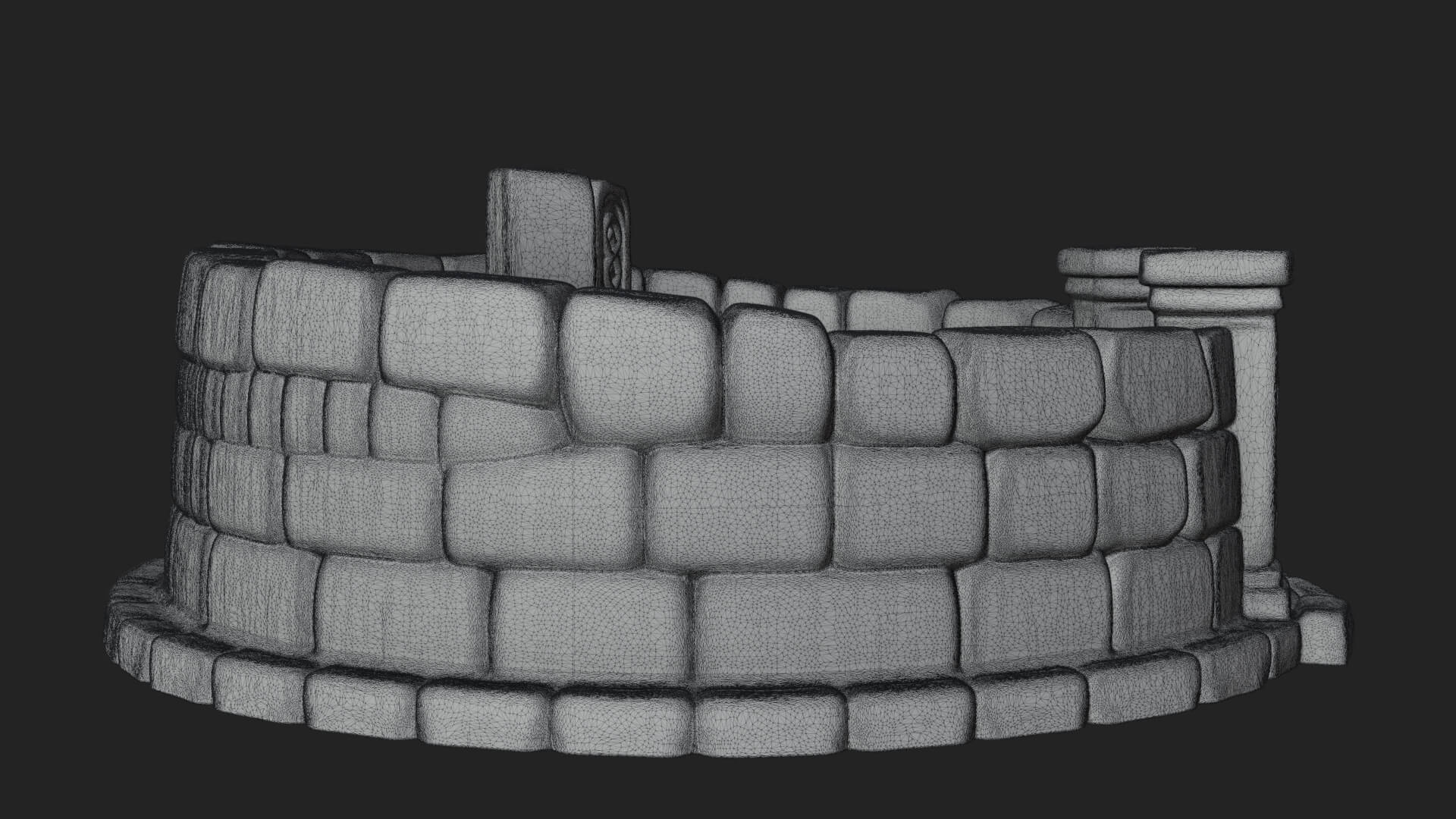 Stone Circle Ring Temple Design 2 3D Print Model 3D Model
