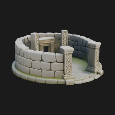 Stone Circle Ring Temple Design 2 3D Print Model