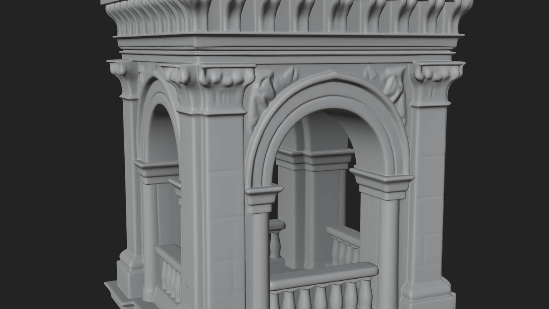 Stone Clock Tower Design 10 3D Print Model 3D Model