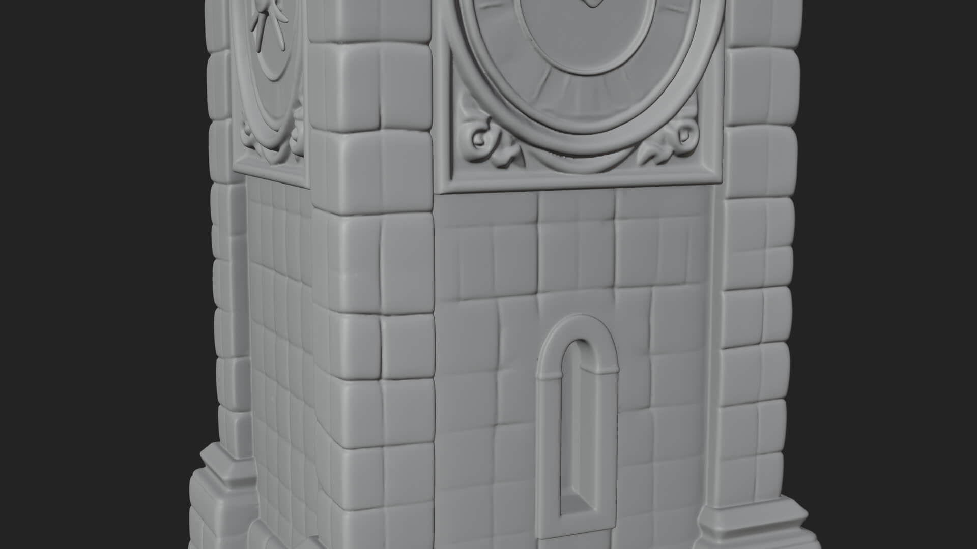Stone Clock Tower Design 10 3D Print Model 3D Model