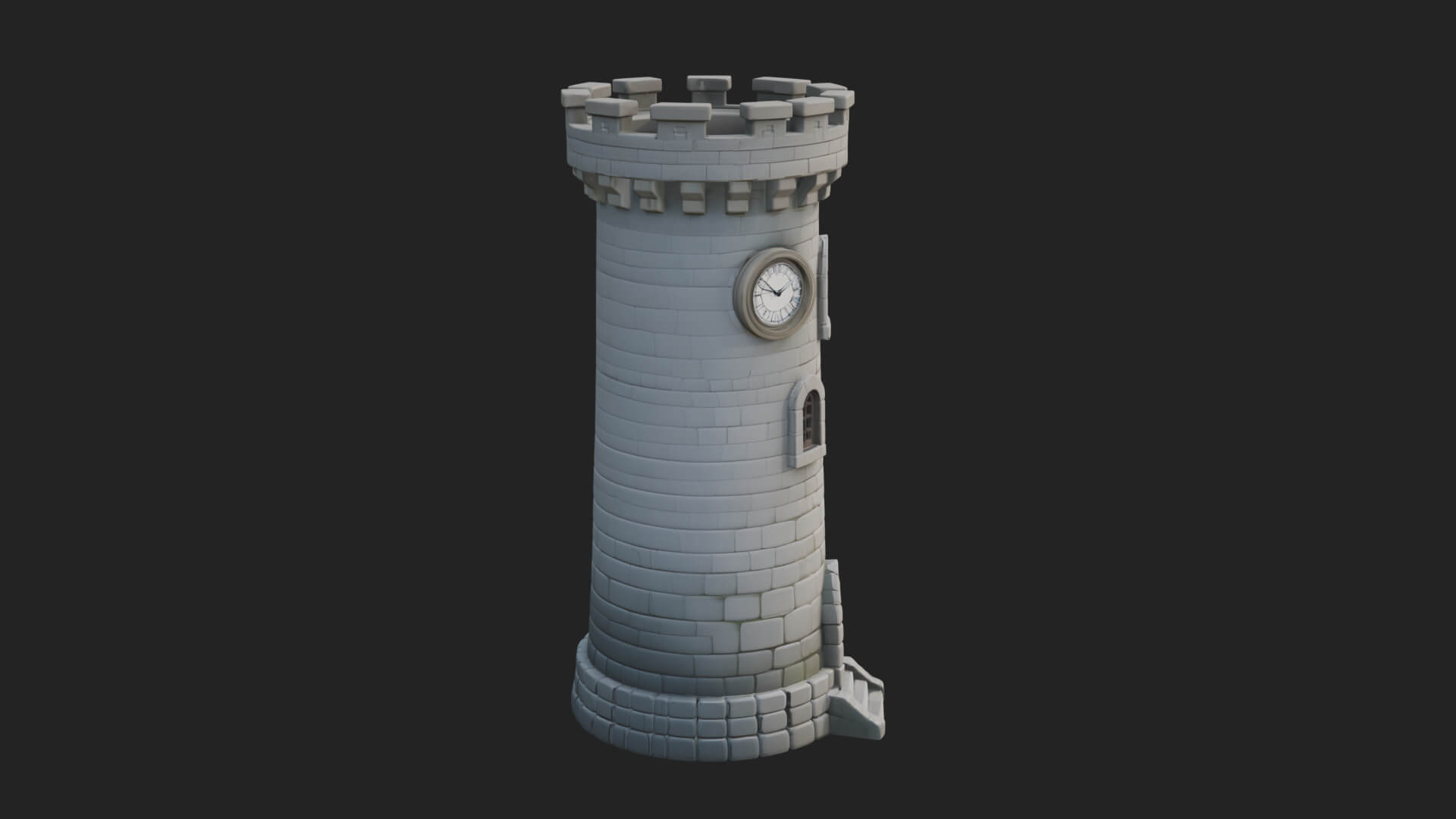 Stone Clock Tower Design 3 3D Print Model 3D Model