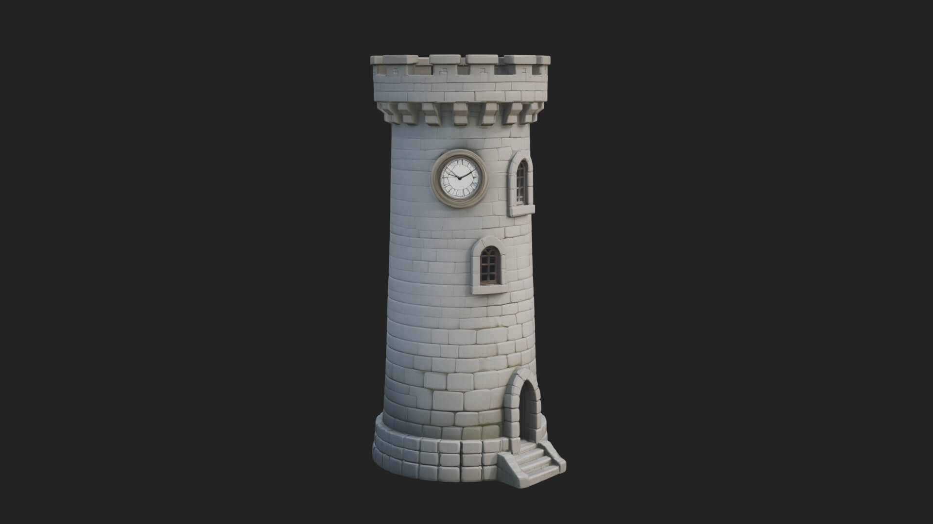 Stone Clock Tower Design 3 3D Print Model 3D Model