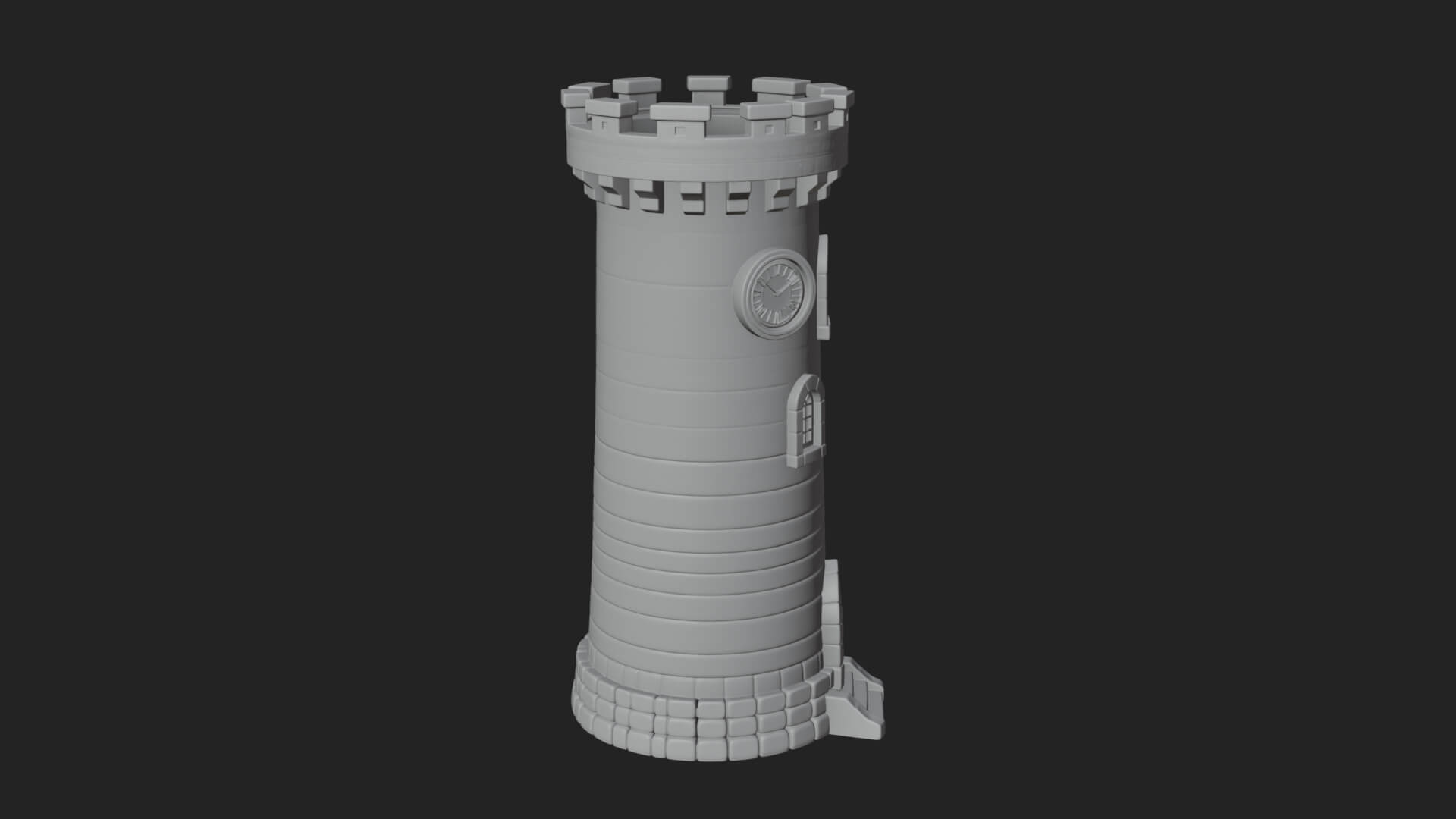 Stone Clock Tower Design 3 3D Print Model 3D Model
