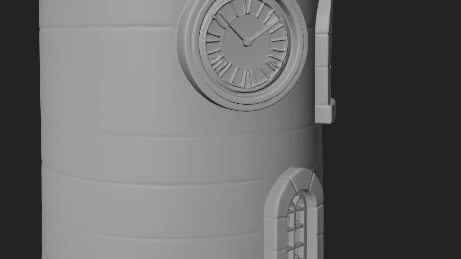 Stone Clock Tower Design 3 3D Print Model 3D Model