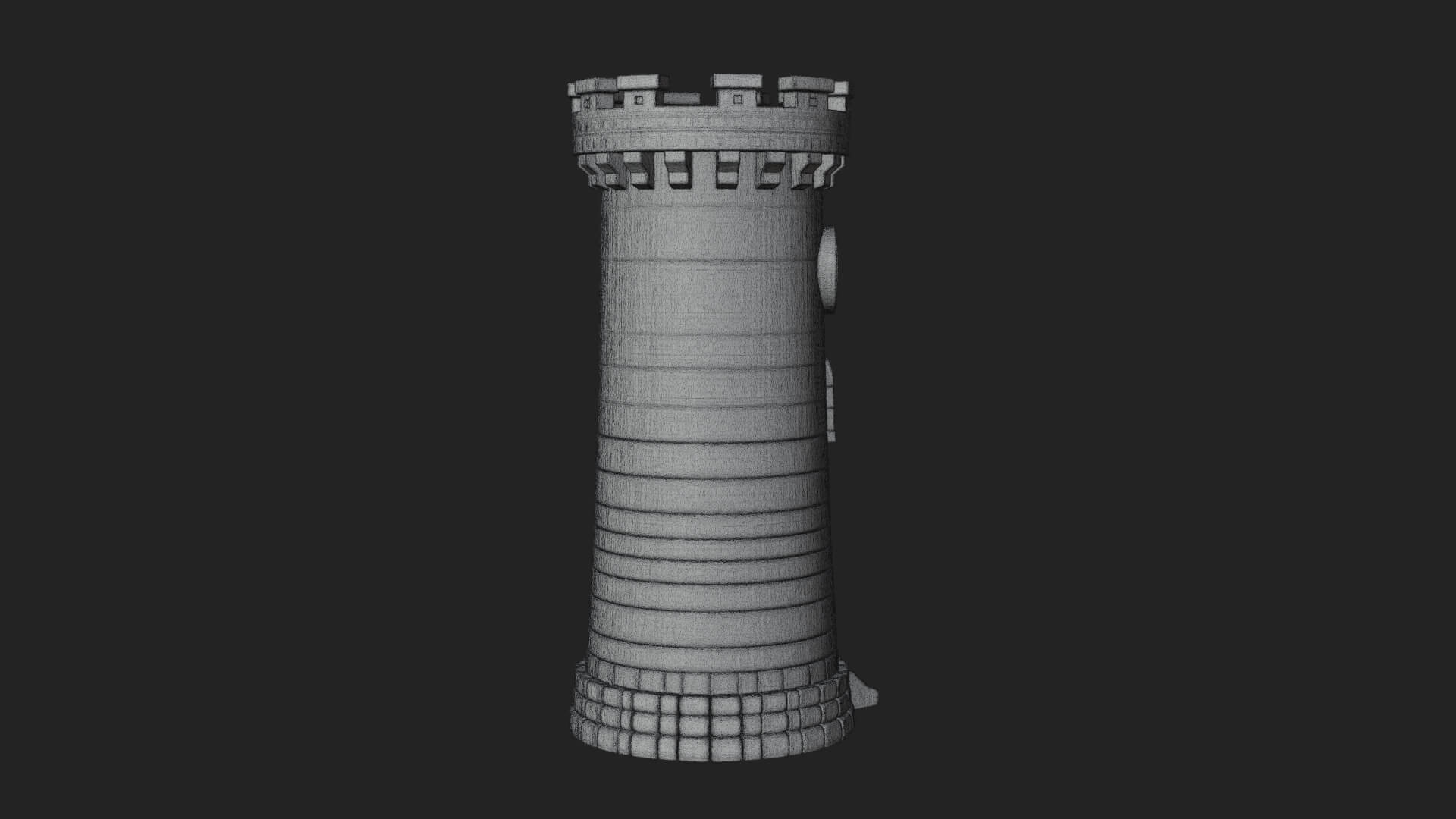 Stone Clock Tower Design 3 3D Print Model 3D Model