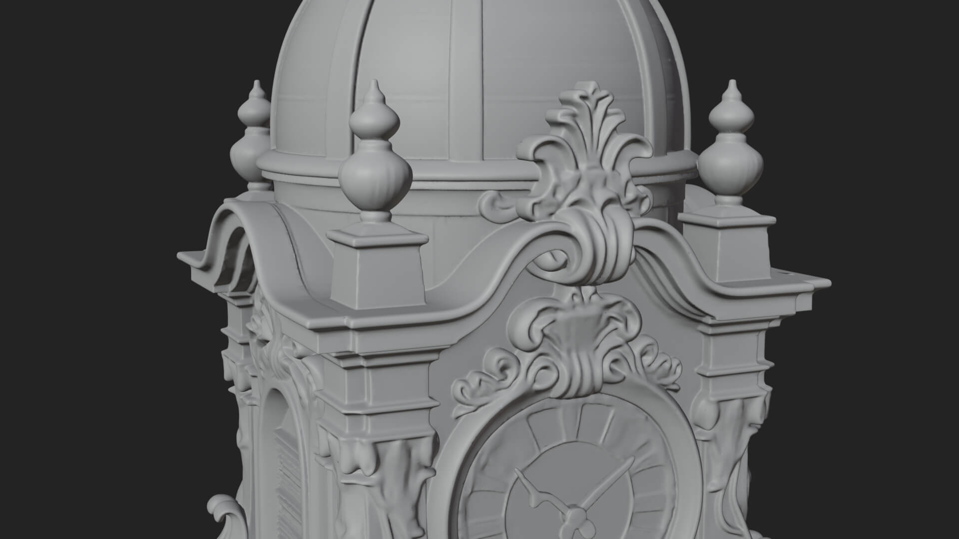 Stone Clock Tower Design 4 3D Print Model 3D Model