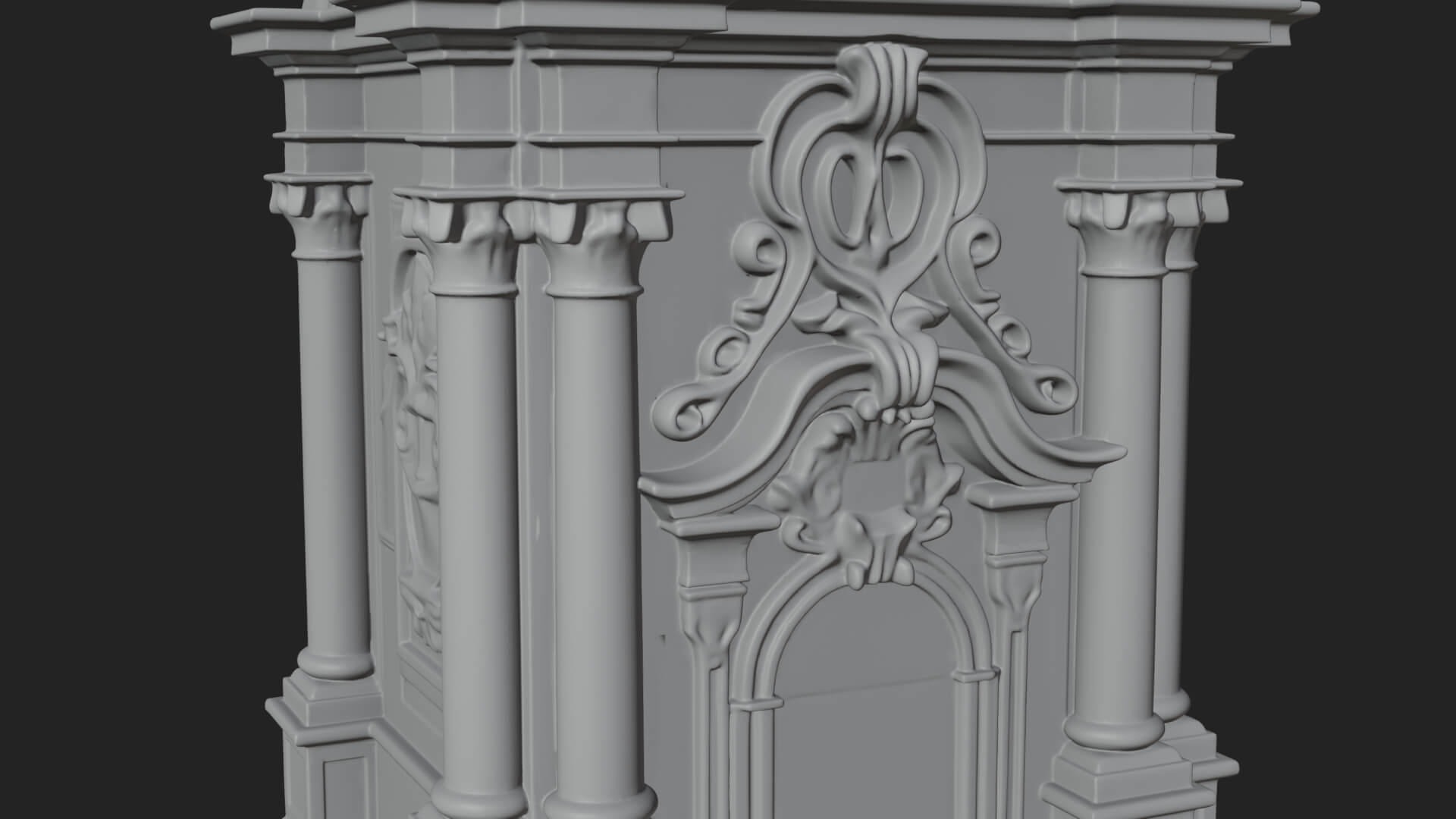 Stone Clock Tower Design 4 3D Print Model 3D Model