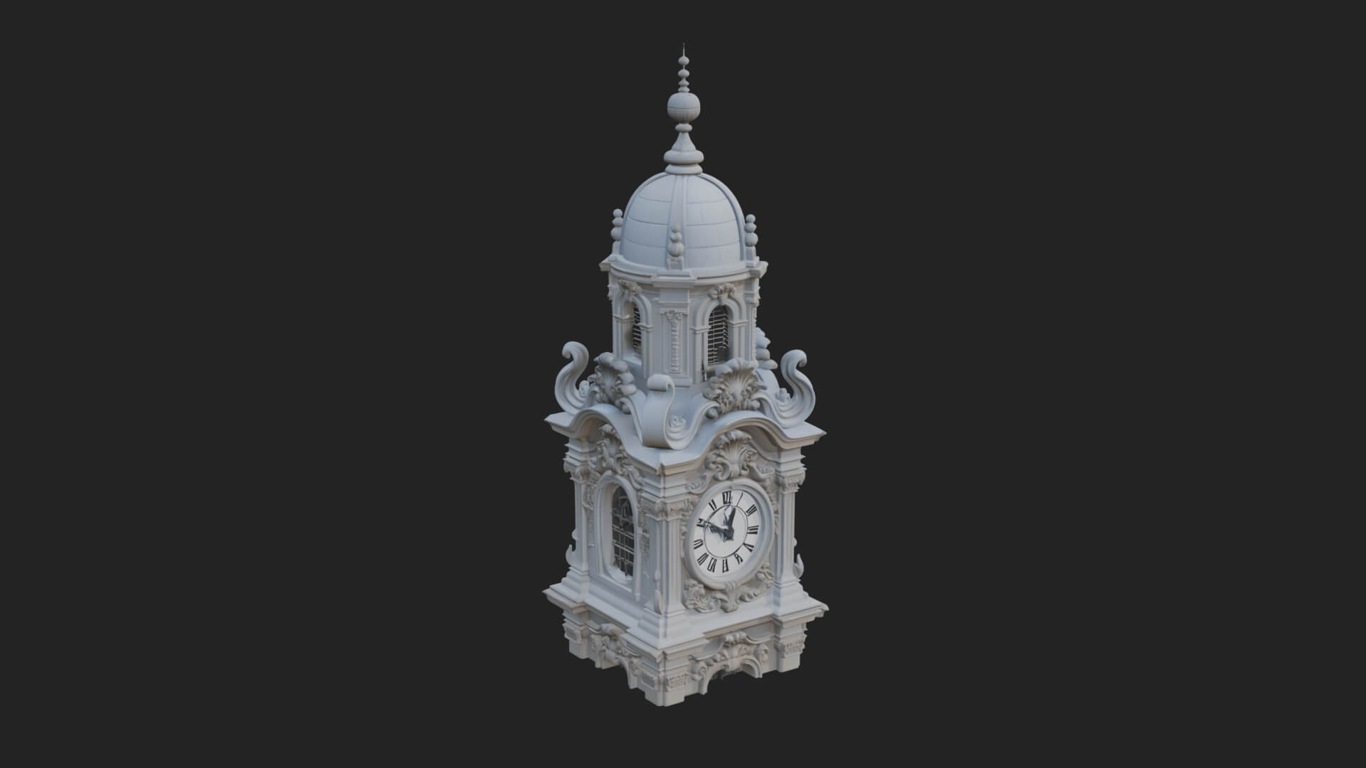 Stone Clock Tower Design 5 3D Print Model 3D Model