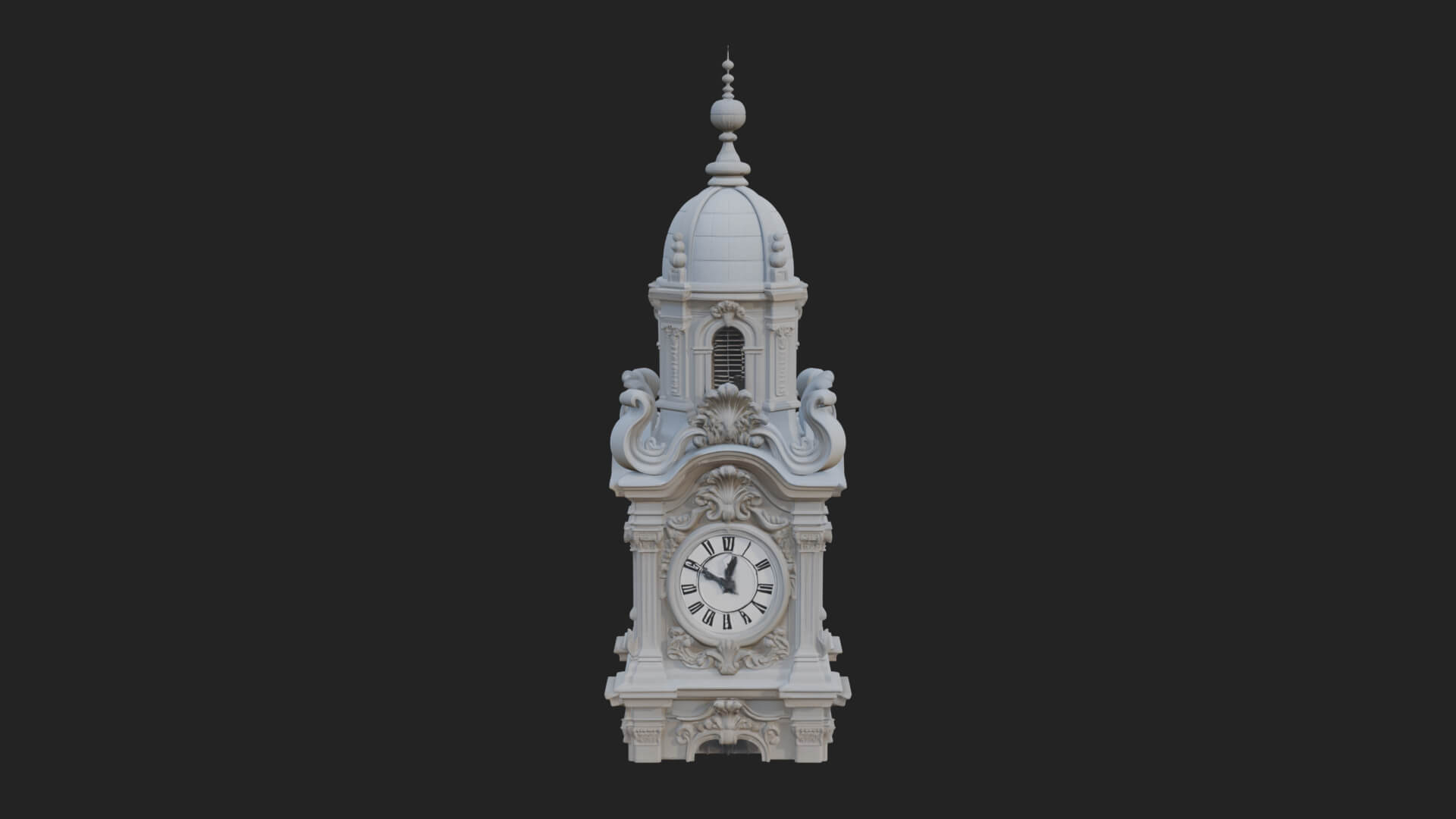Stone Clock Tower Design 5 3D Print Model 3D Model