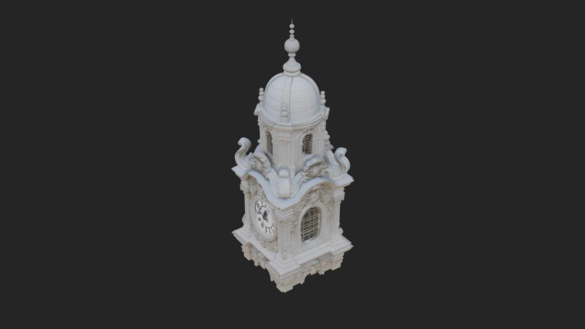 Stone Clock Tower Design 5 3D Print Model 3D Model