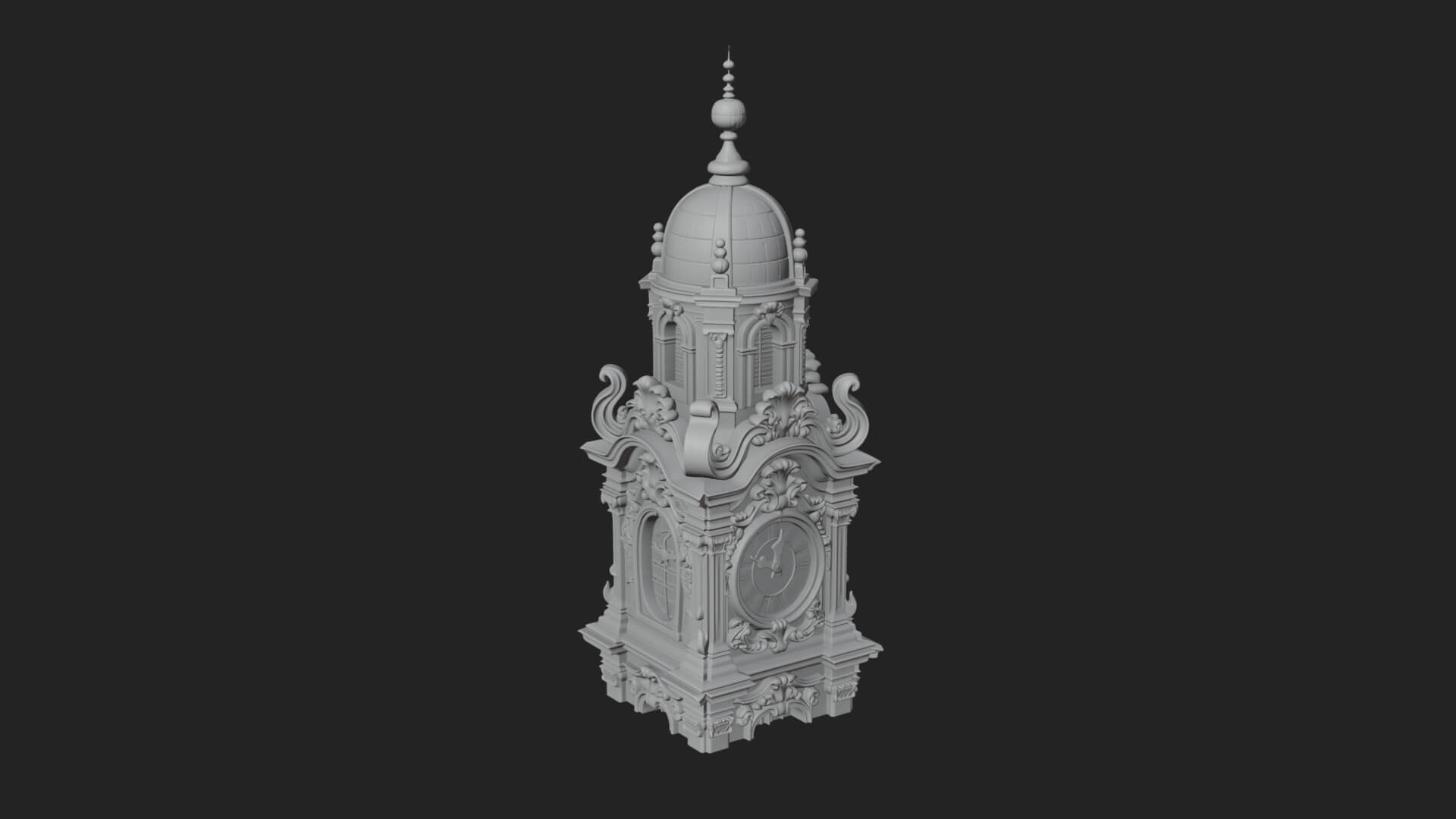 Stone Clock Tower Design 5 3D Print Model 3D Model