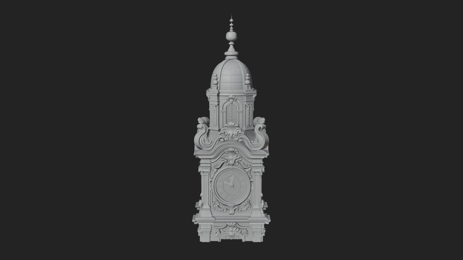 Stone Clock Tower Design 5 3D Print Model 3D Model
