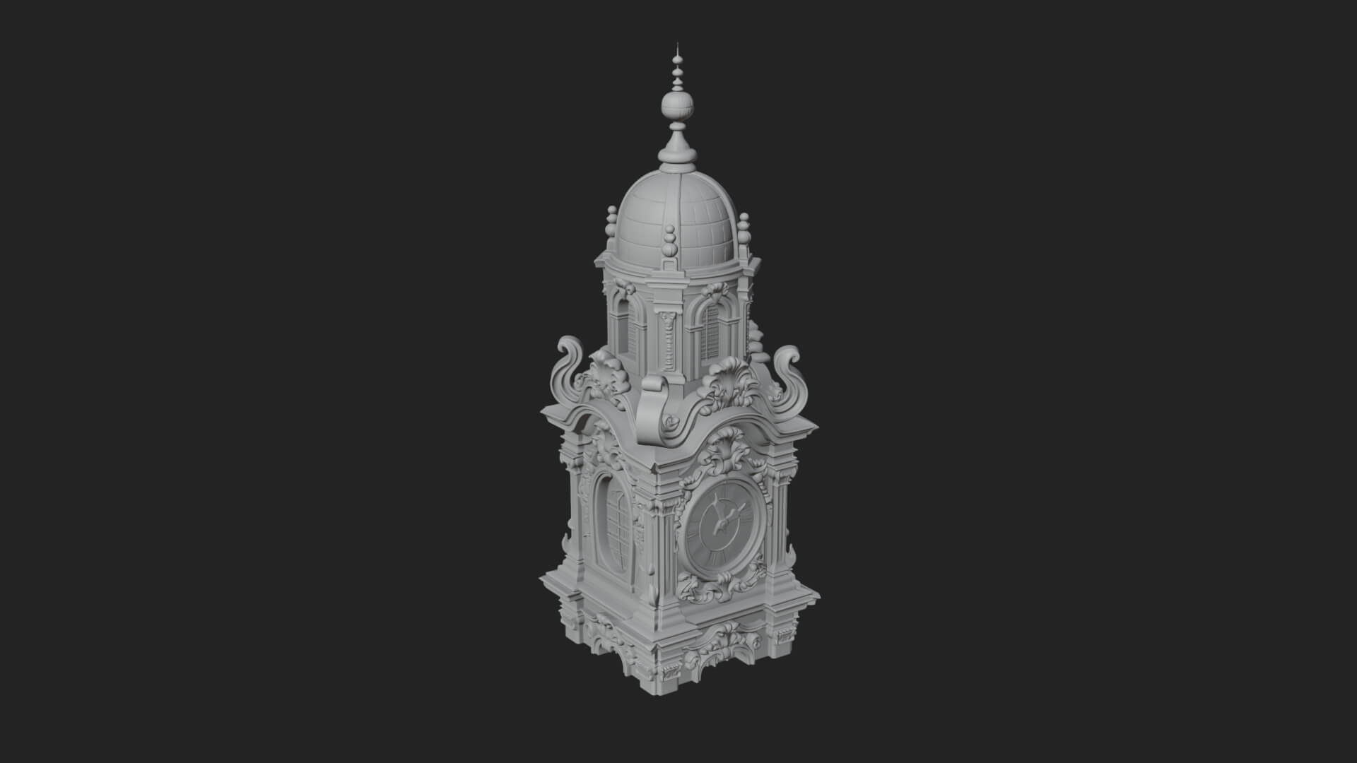 Stone Clock Tower Design 5 3D Print Model 3D Model