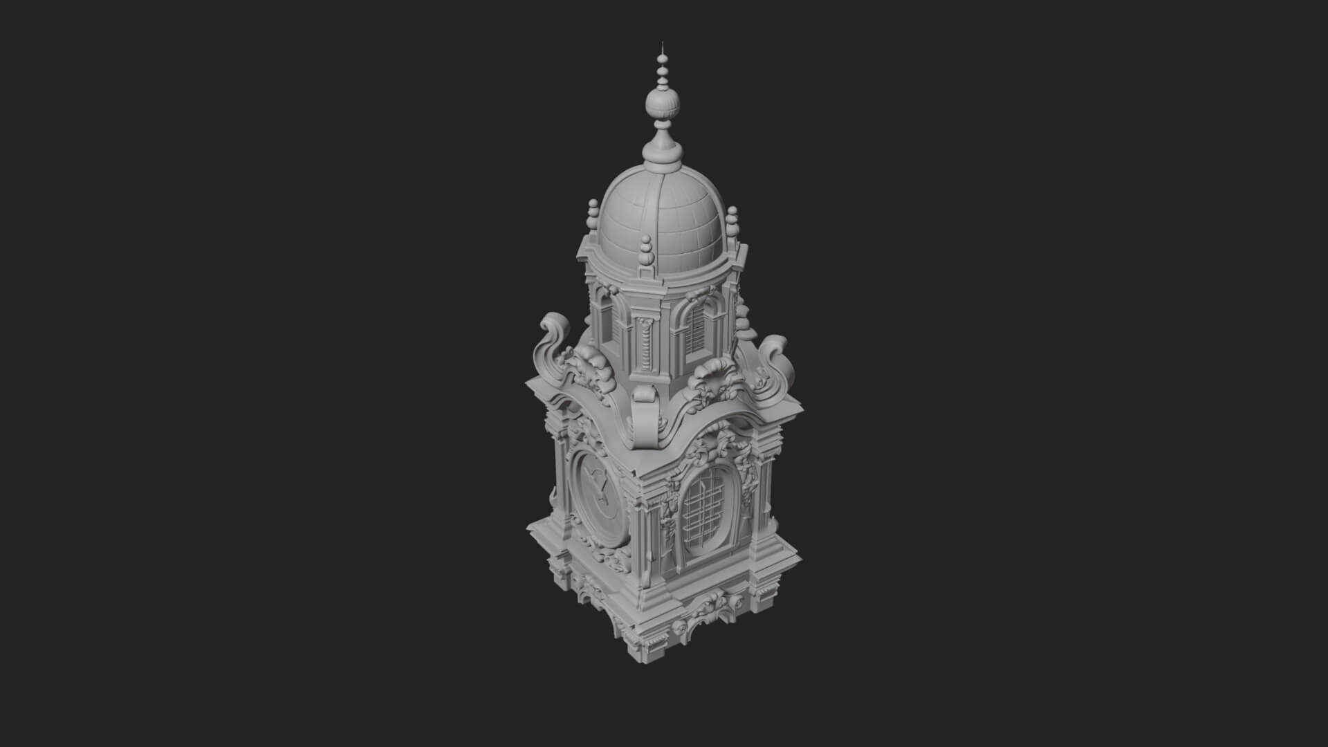 Stone Clock Tower Design 5 3D Print Model 3D Model