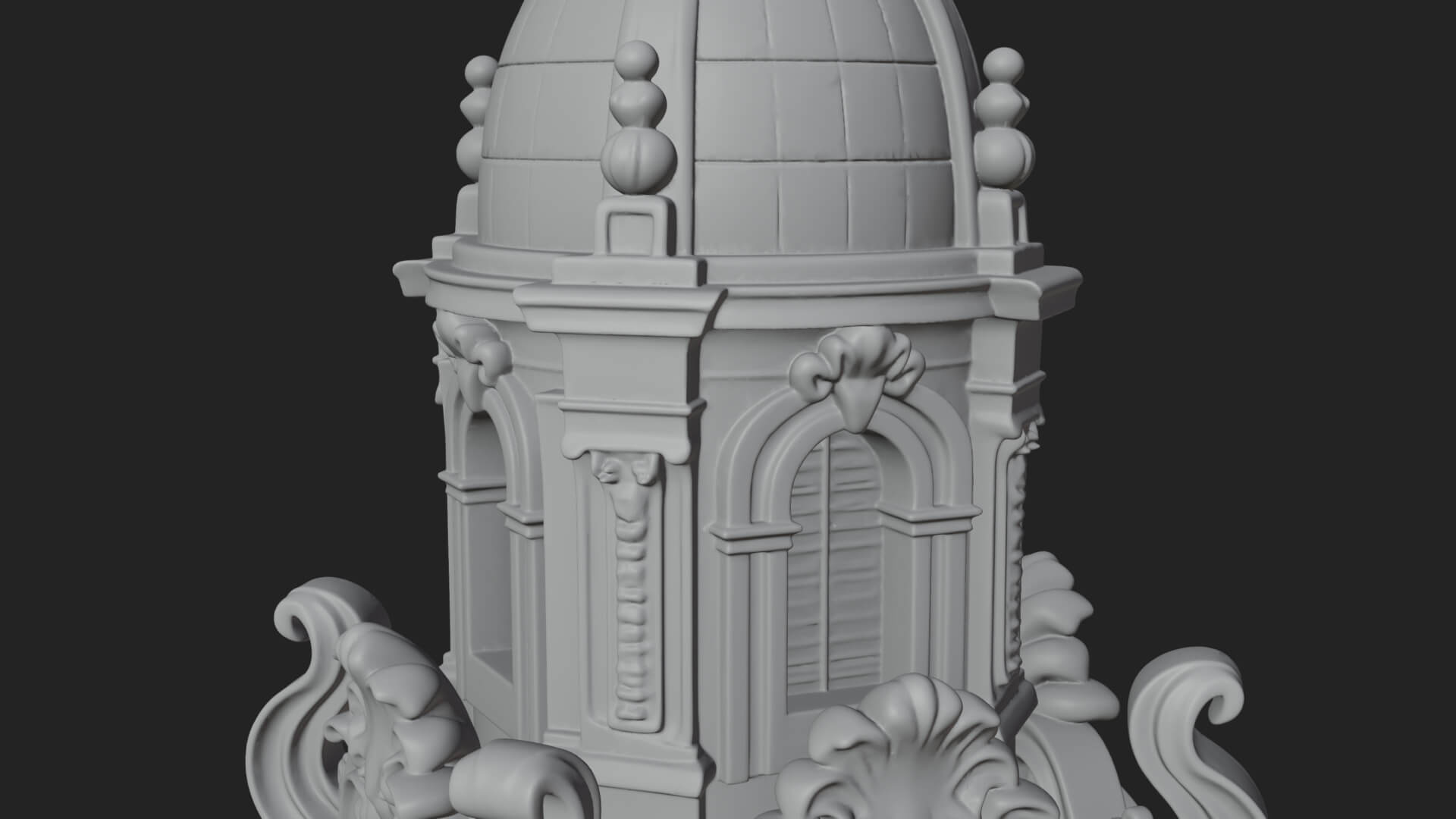 Stone Clock Tower Design 5 3D Print Model 3D Model