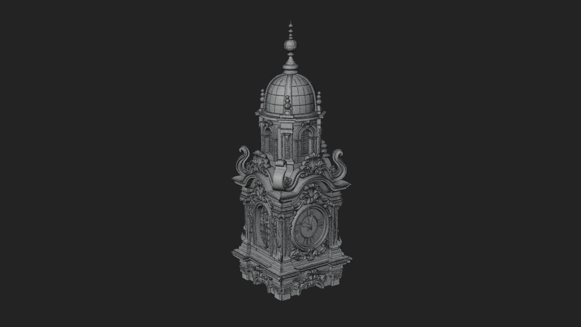 Stone Clock Tower Design 5 3D Print Model 3D Model