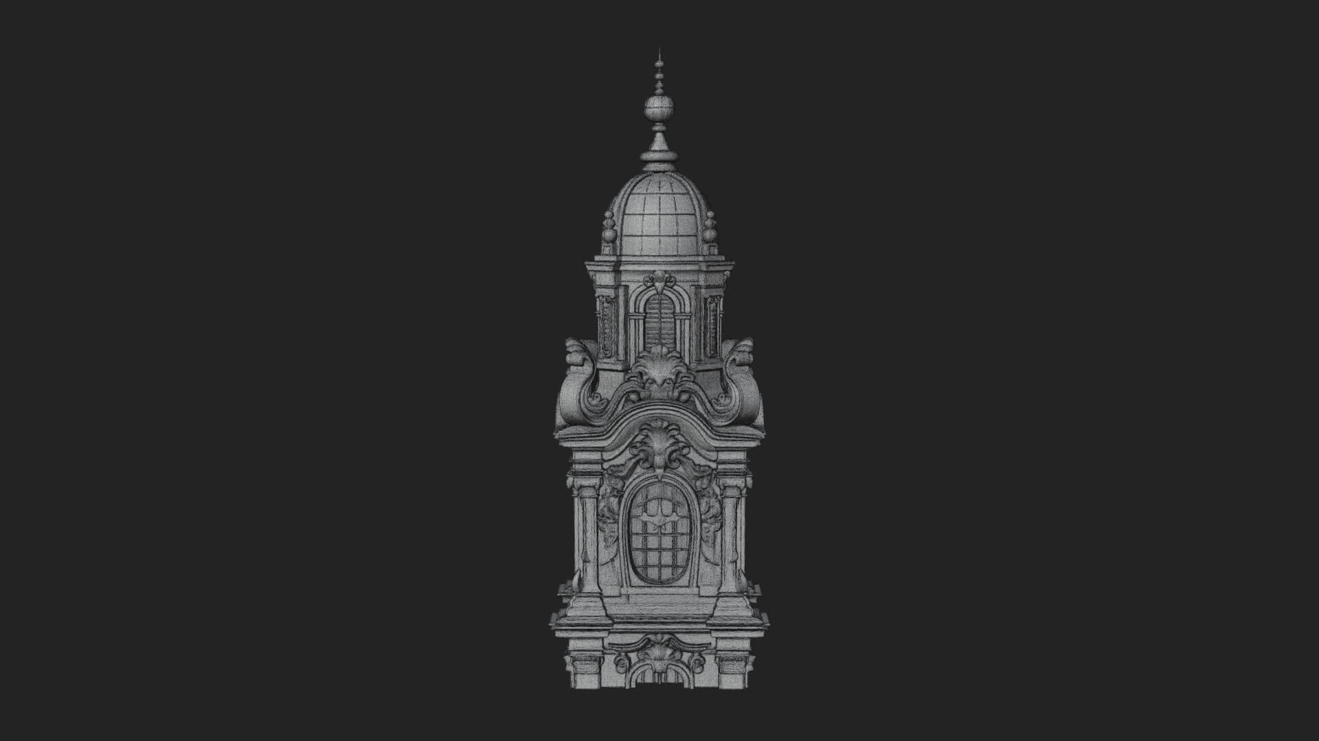 Stone Clock Tower Design 5 3D Print Model 3D Model