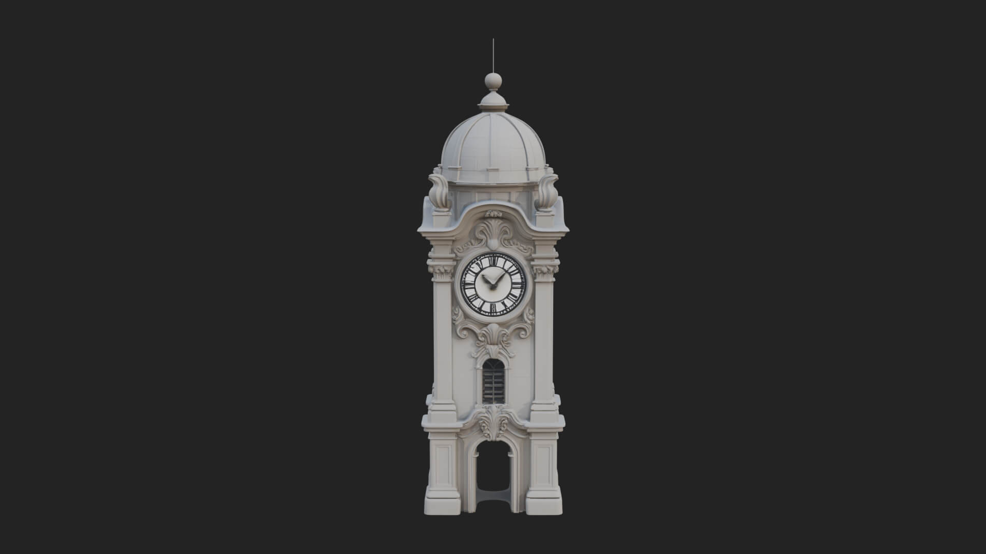 Stone Clock Tower Design 6 3D Print Model 3D Model