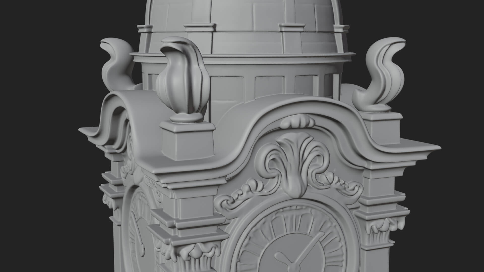 Stone Clock Tower Design 6 3D Print Model 3D Model