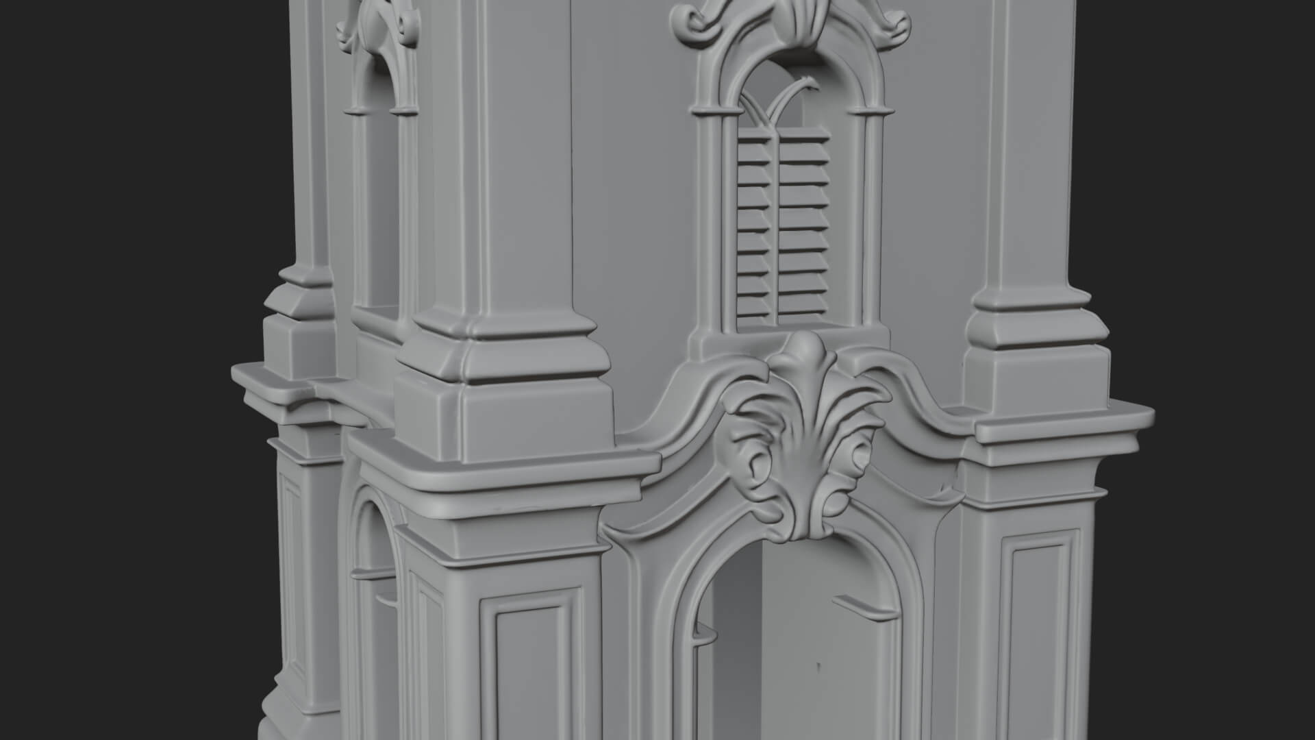 Stone Clock Tower Design 6 3D Print Model 3D Model