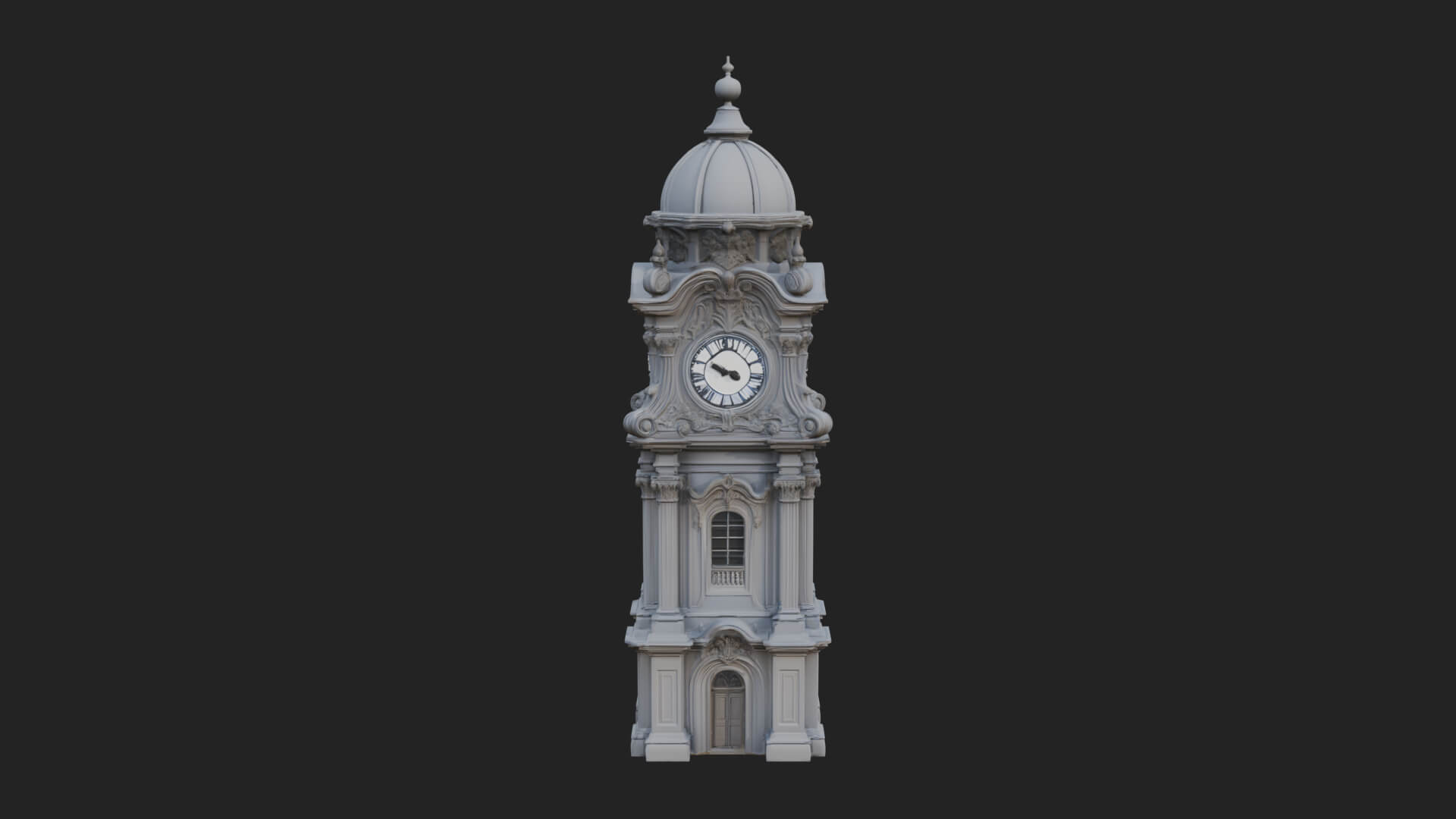 Stone Clock Tower Design 7 3D Print Model 3D Model