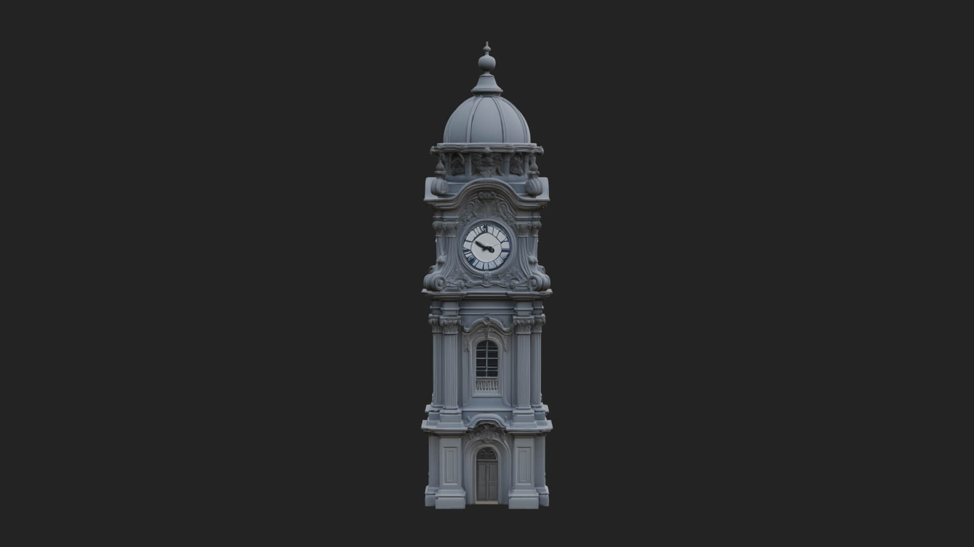 Stone Clock Tower Design 7 3D Print Model 3D Model