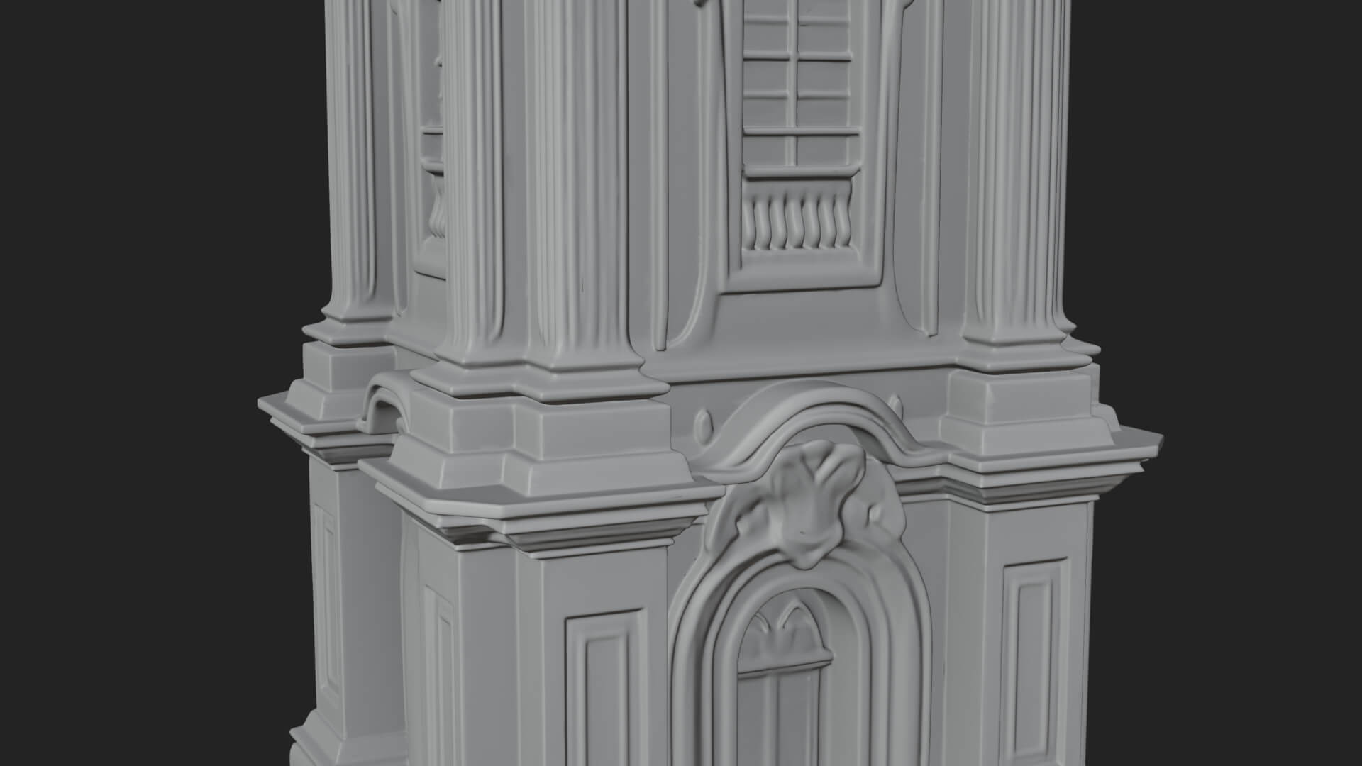Stone Clock Tower Design 7 3D Print Model 3D Model