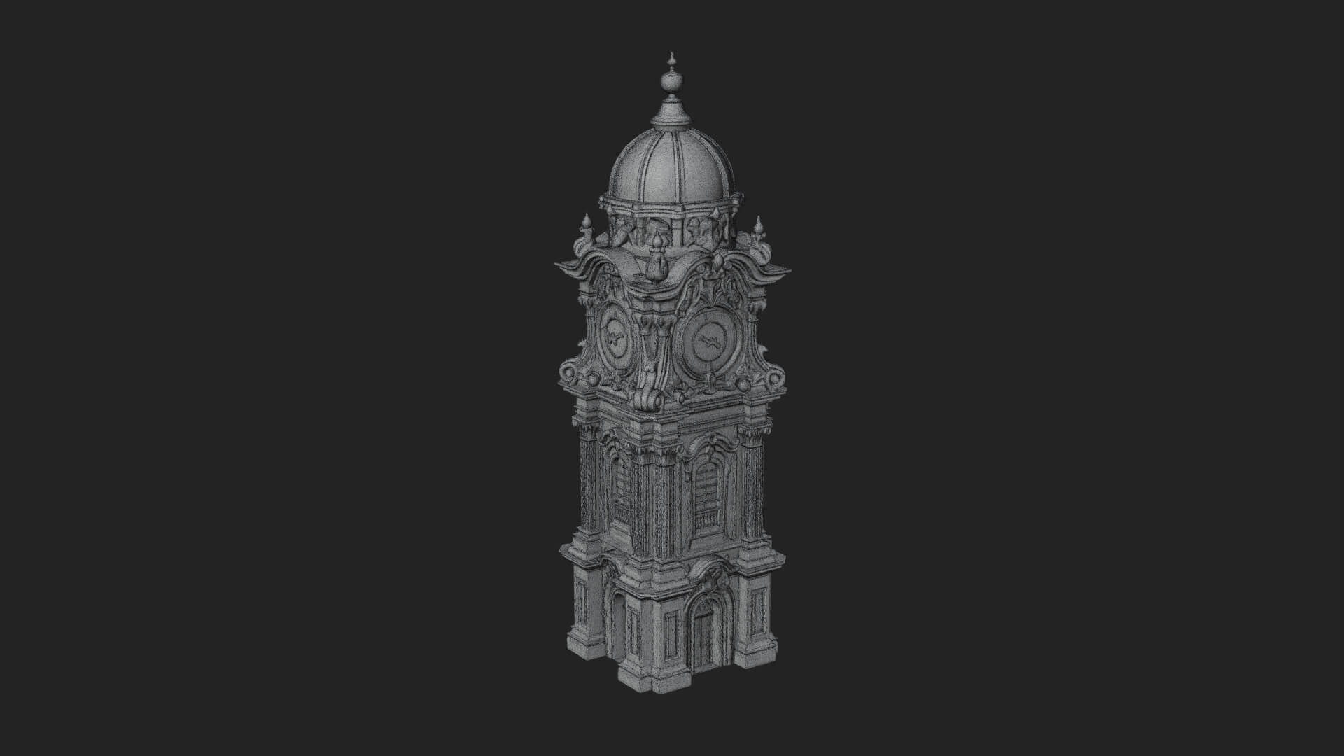 Stone Clock Tower Design 7 3D Print Model 3D Model