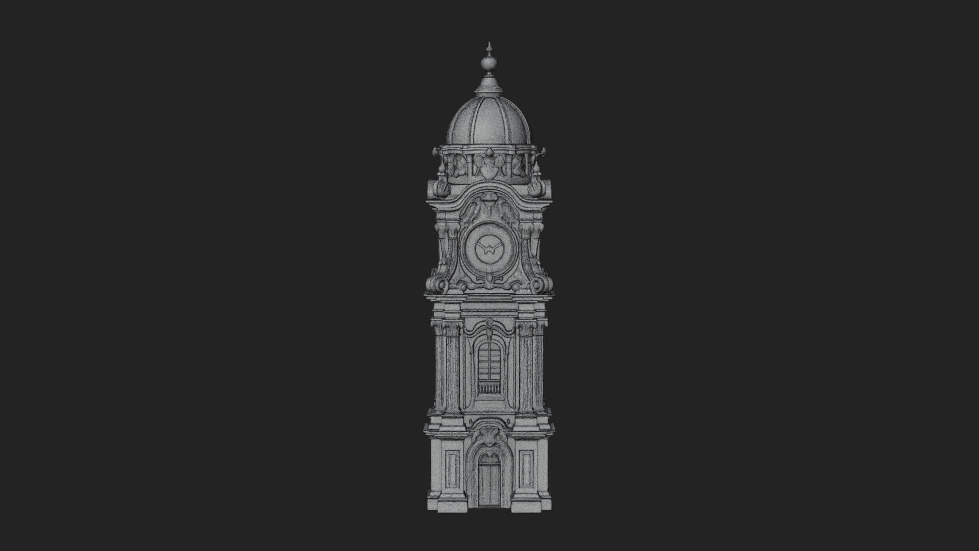 Stone Clock Tower Design 7 3D Print Model 3D Model