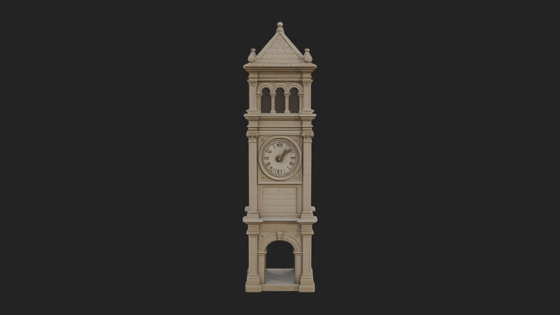 Stone Clock Tower Design 8 3D Print Model 3D Model