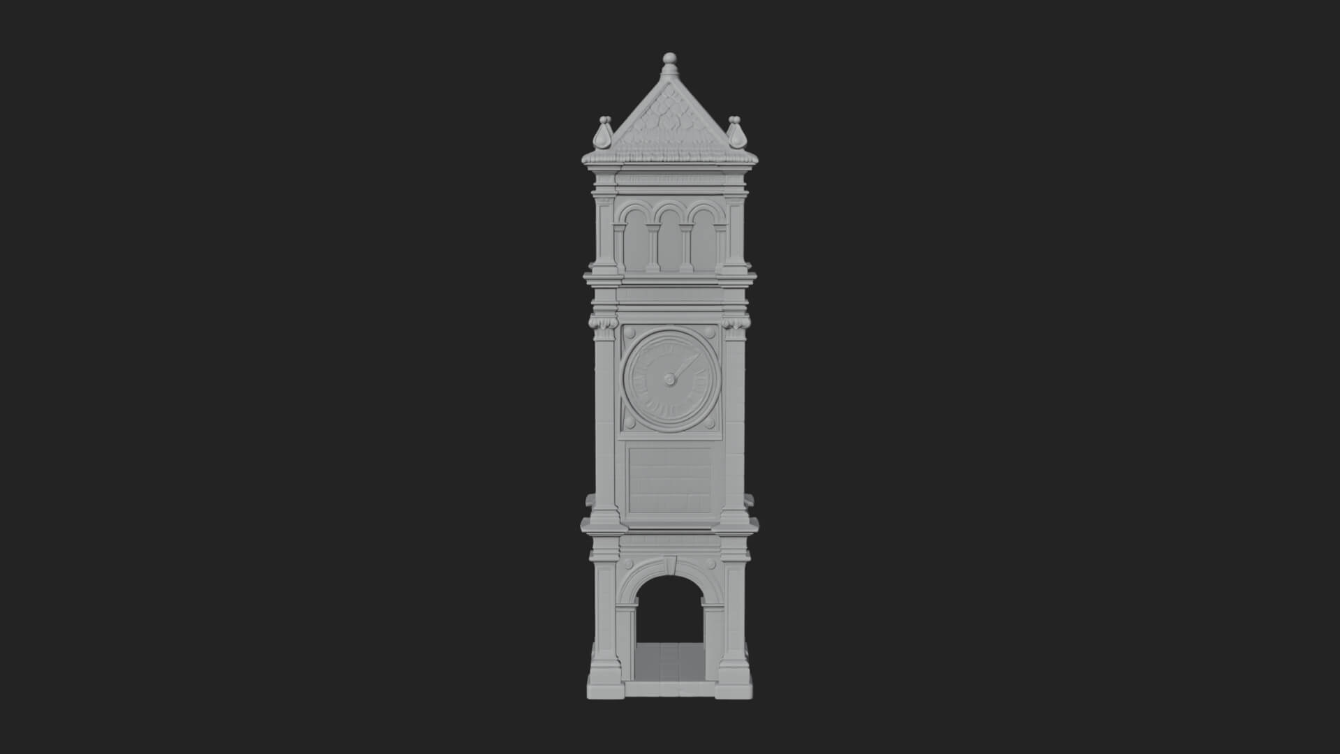 Stone Clock Tower Design 8 3D Print Model 3D Model
