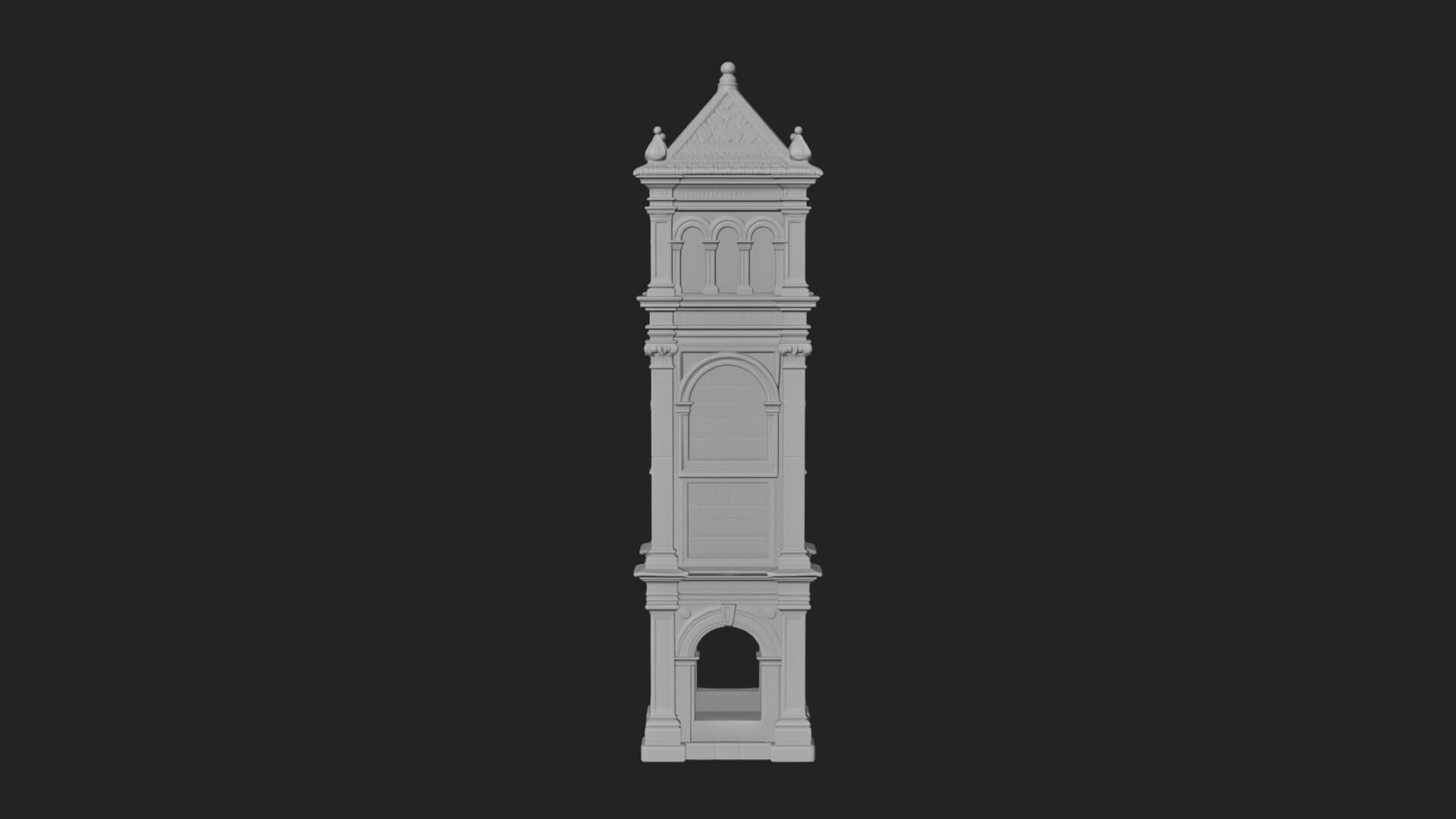 Stone Clock Tower Design 8 3D Print Model 3D Model