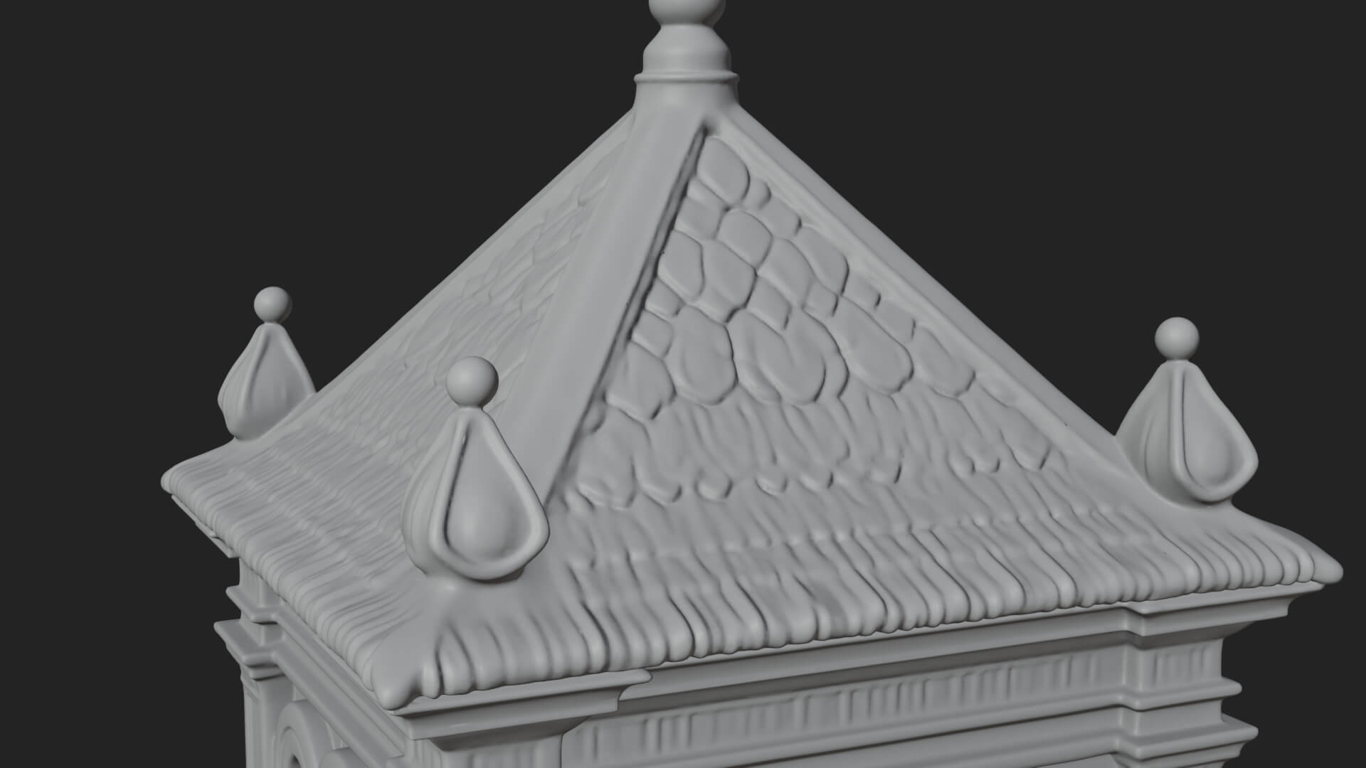 Stone Clock Tower Design 8 3D Print Model 3D Model