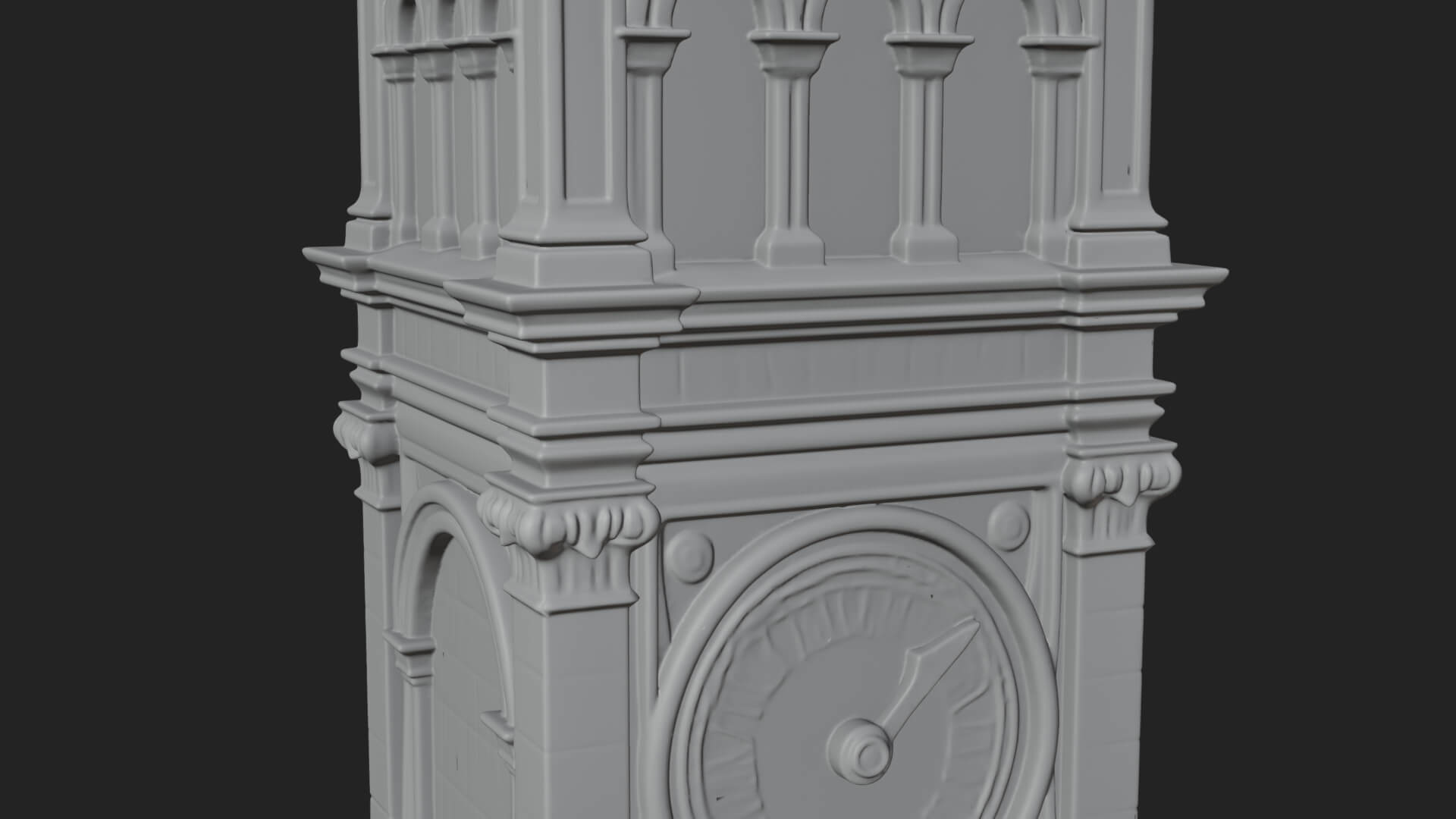 Stone Clock Tower Design 8 3D Print Model 3D Model