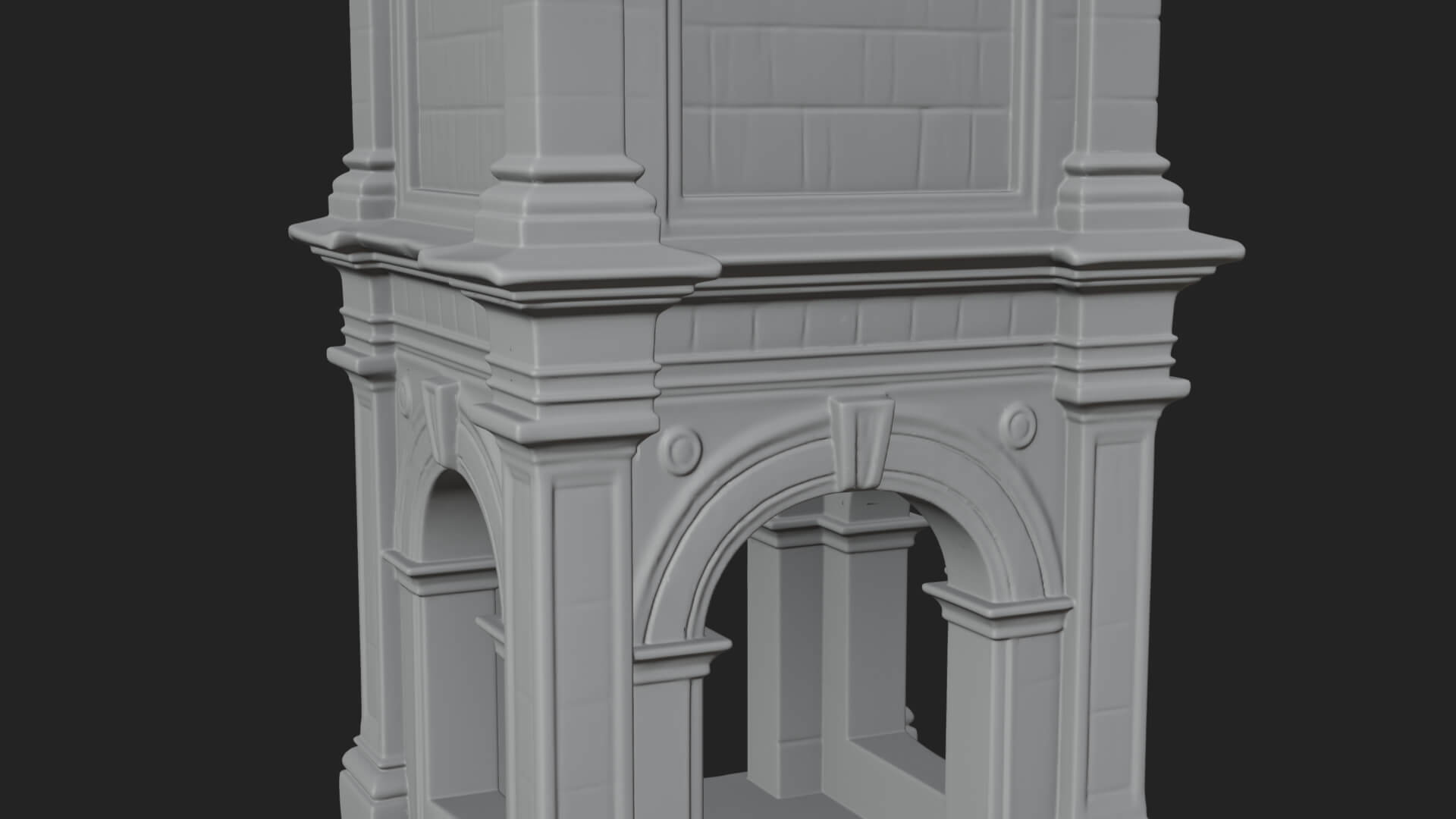 Stone Clock Tower Design 8 3D Print Model 3D Model