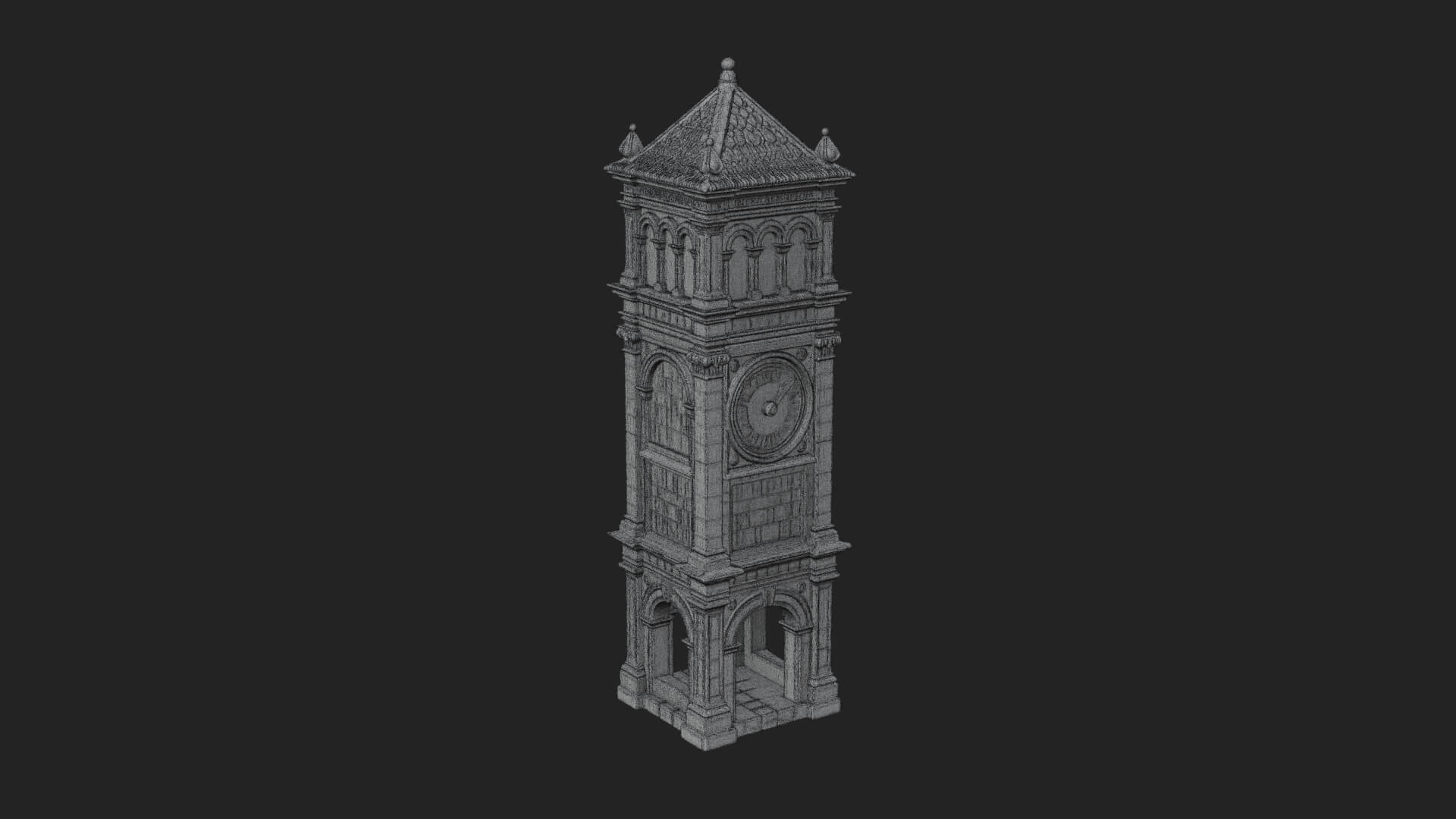 Stone Clock Tower Design 8 3D Print Model 3D Model